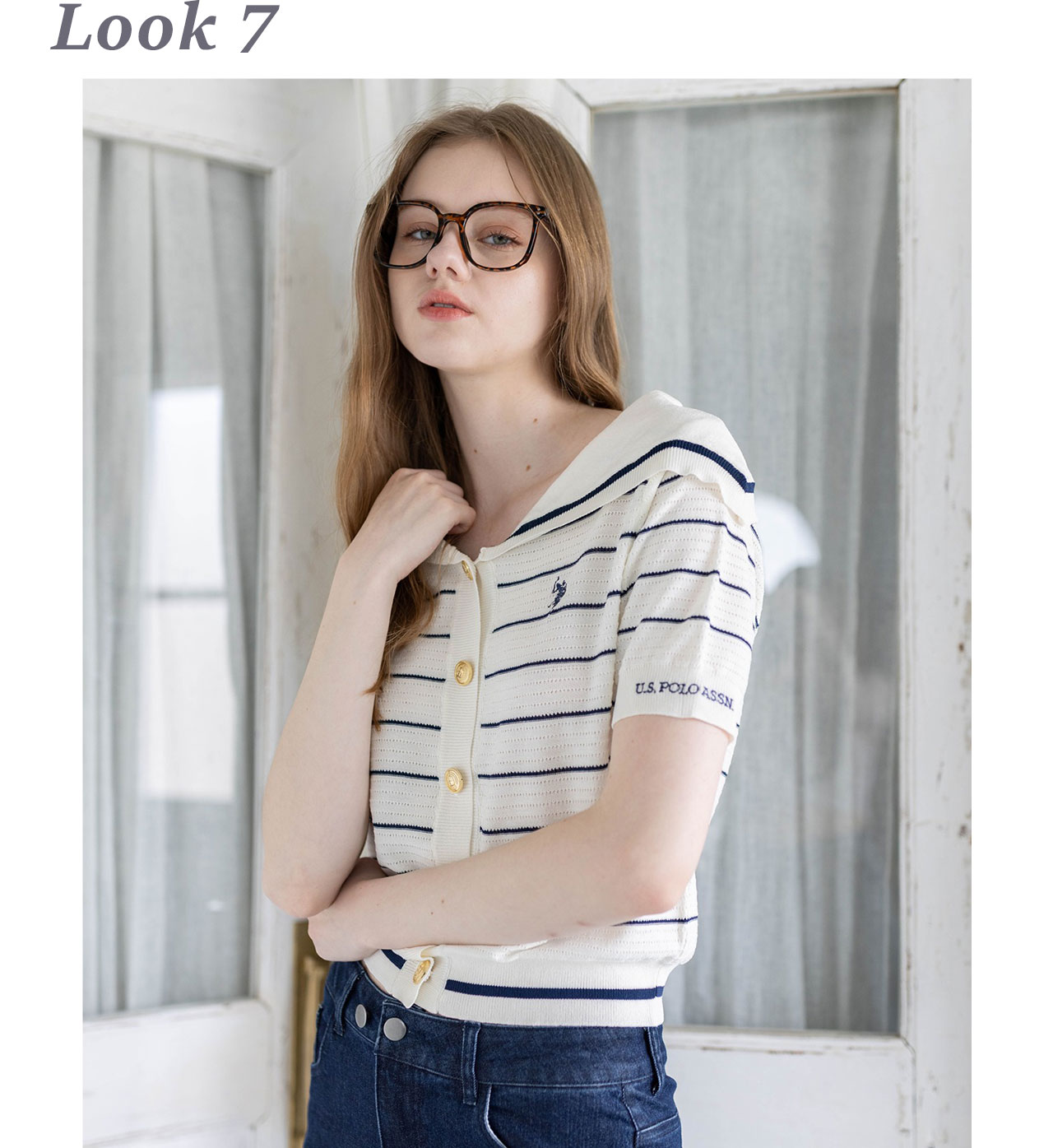 clear U.S. POLO ASSN. マリンニットトップス