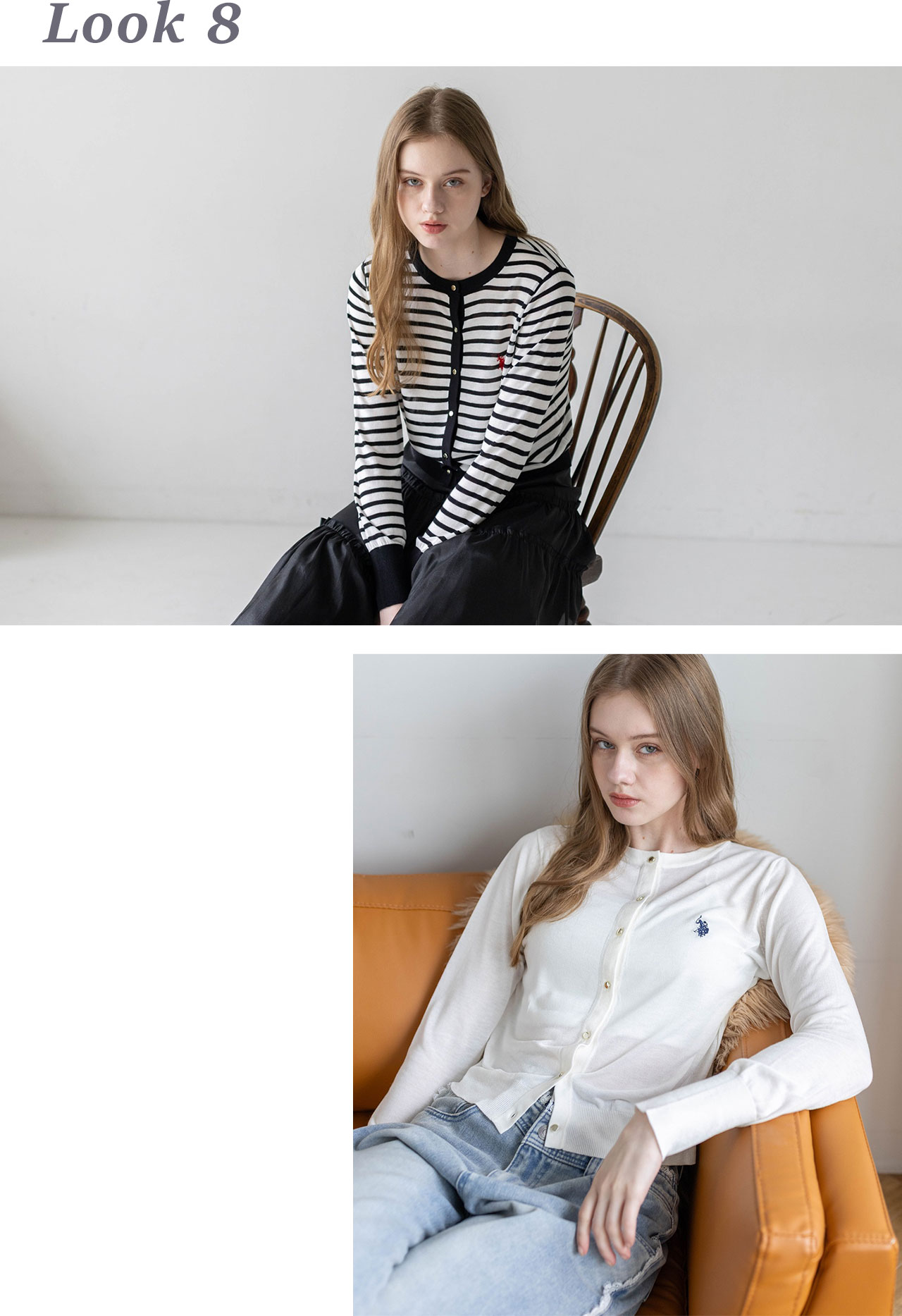 clear U.S. POLO ASSN. シアーコンパクトカーディガン
