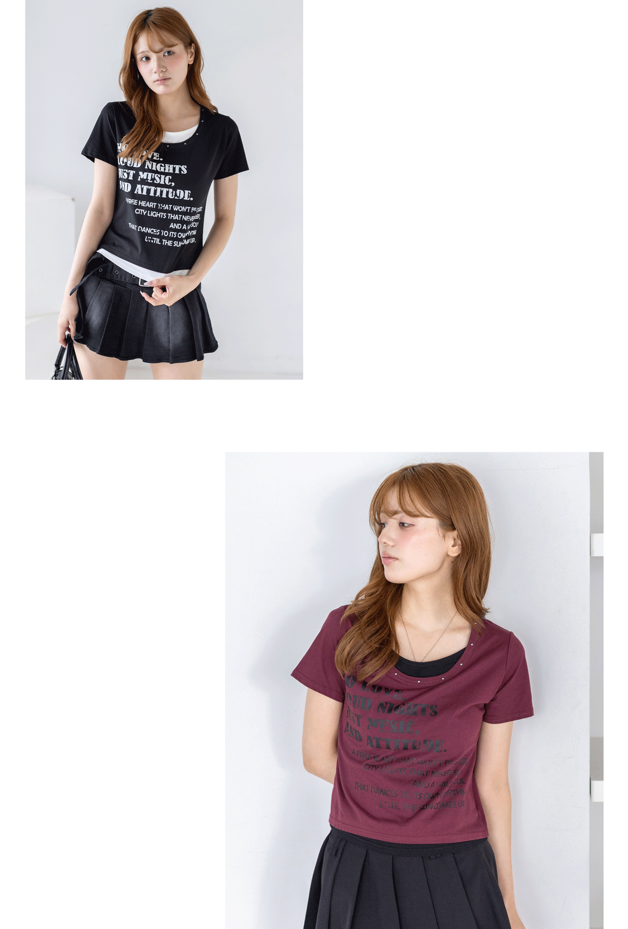 接触冷感レイヤード風ロゴＴシャツ 速乾 UVカット機能付き clear