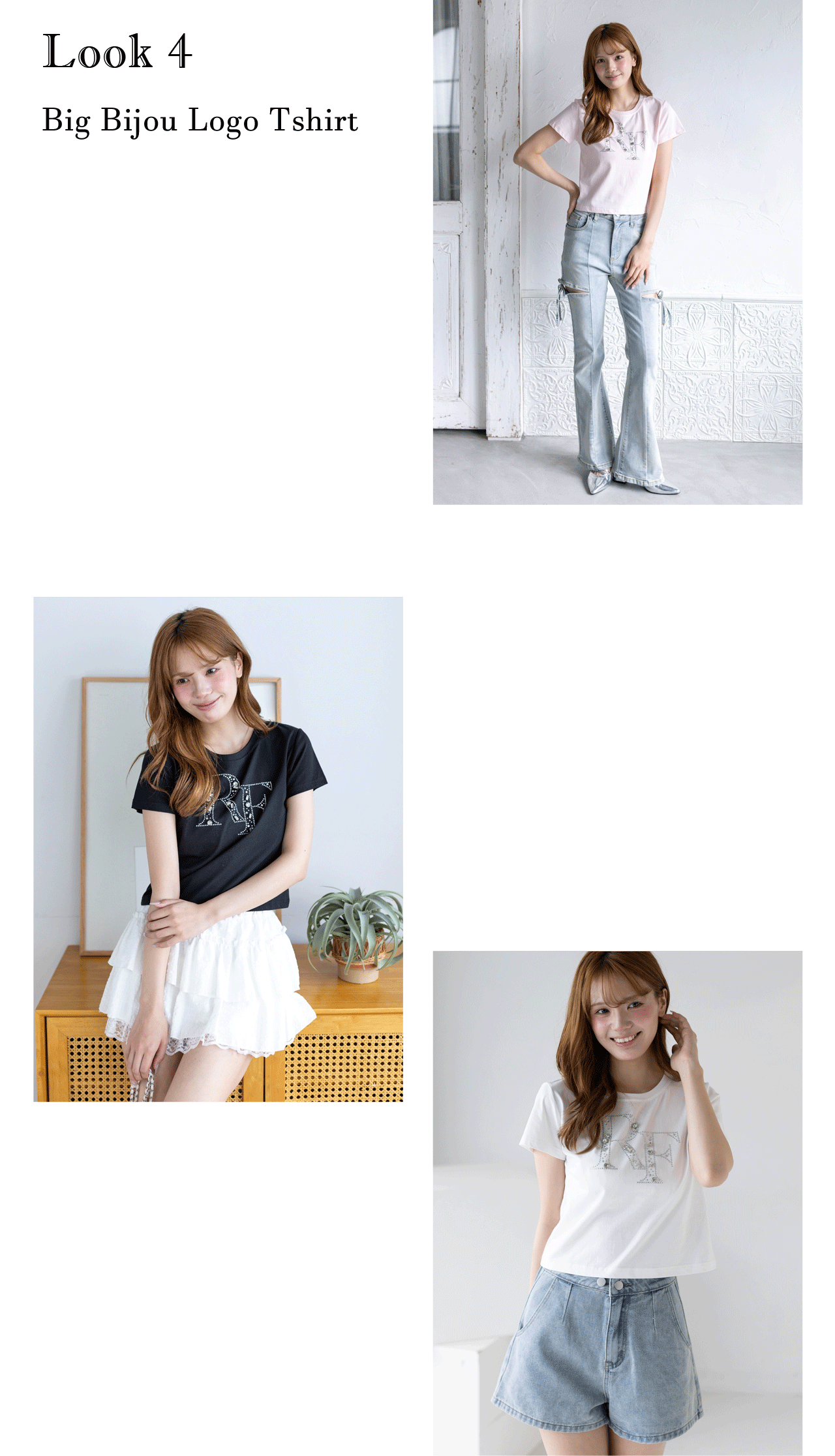 接触冷感ビックビジューロゴＴシャツ 速乾 UVカット機能付き clear