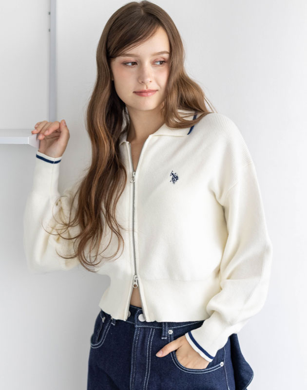 U.S. POLO ASSN. ダブルジップニットトップス