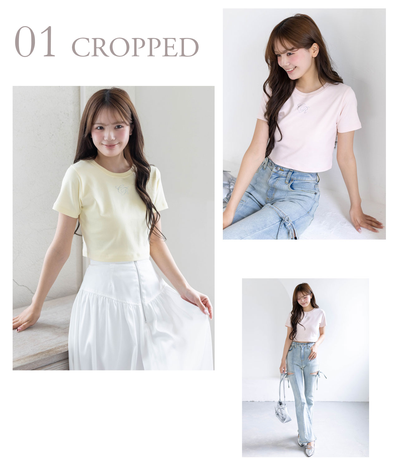 Tシャツ クロップド clear