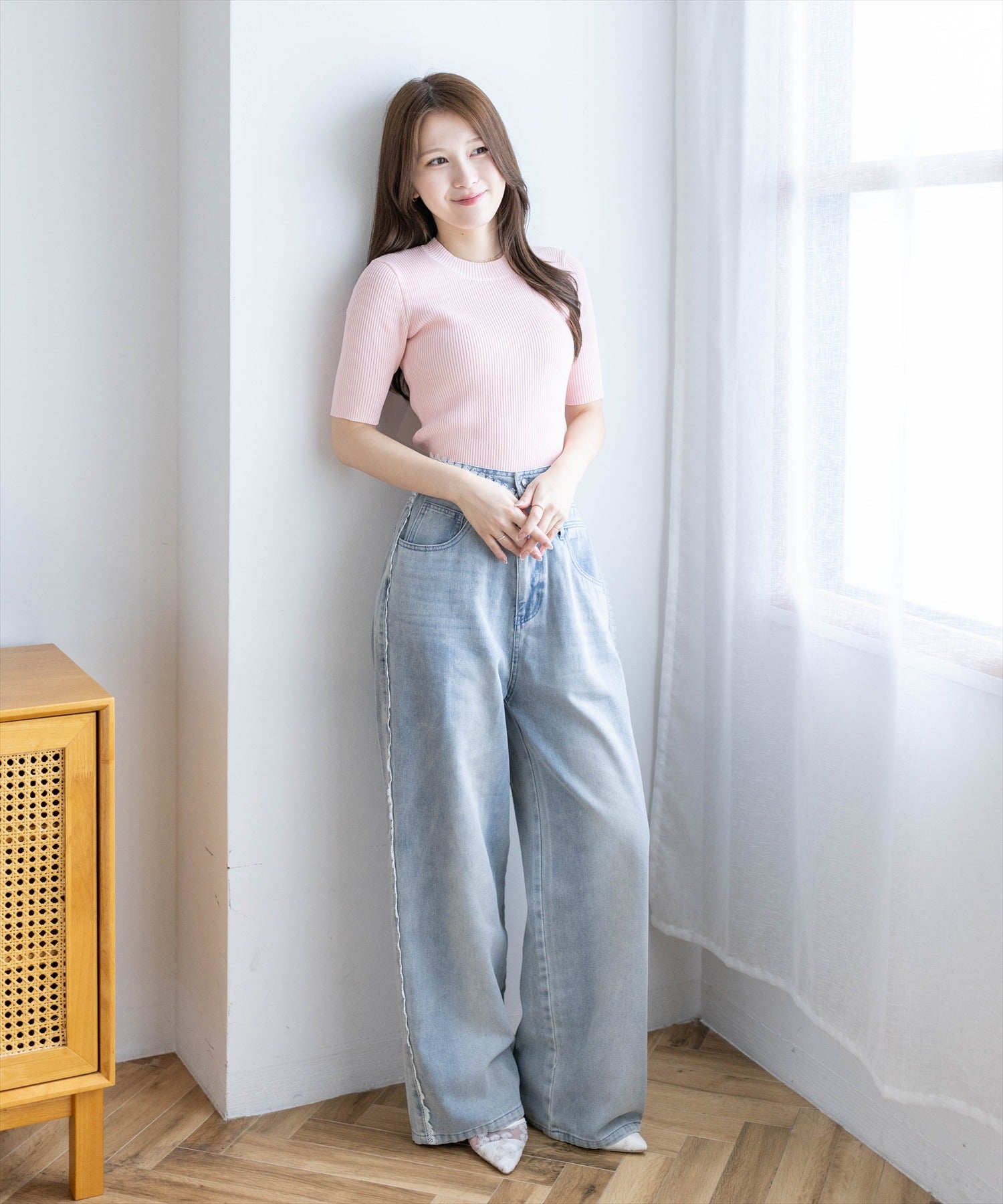 163cm/ピンク2着用