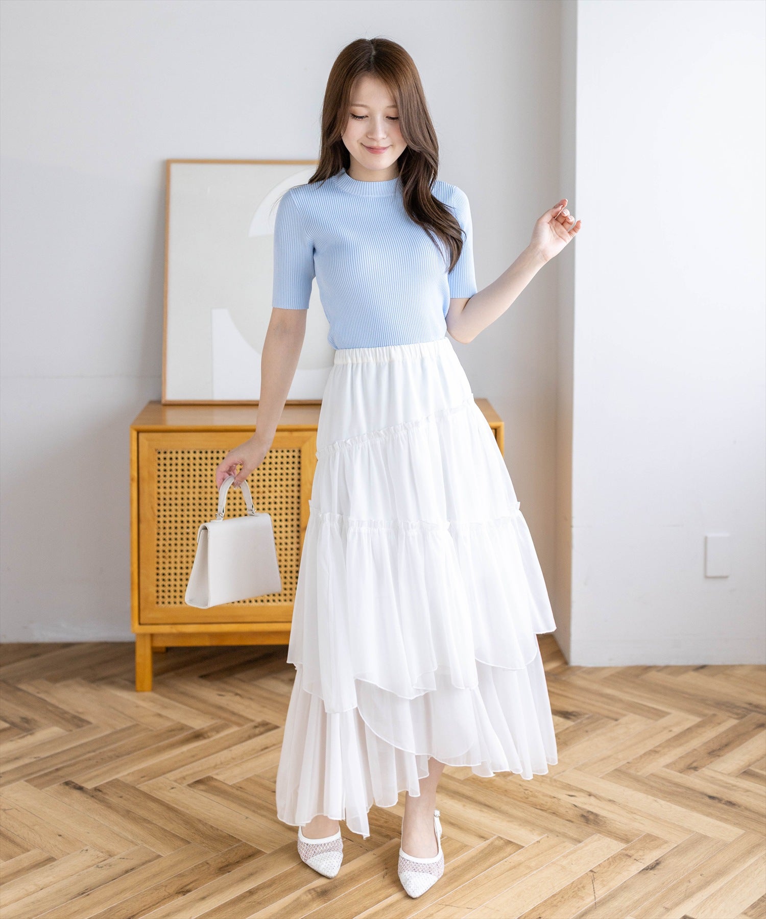 163cm/サックス着用