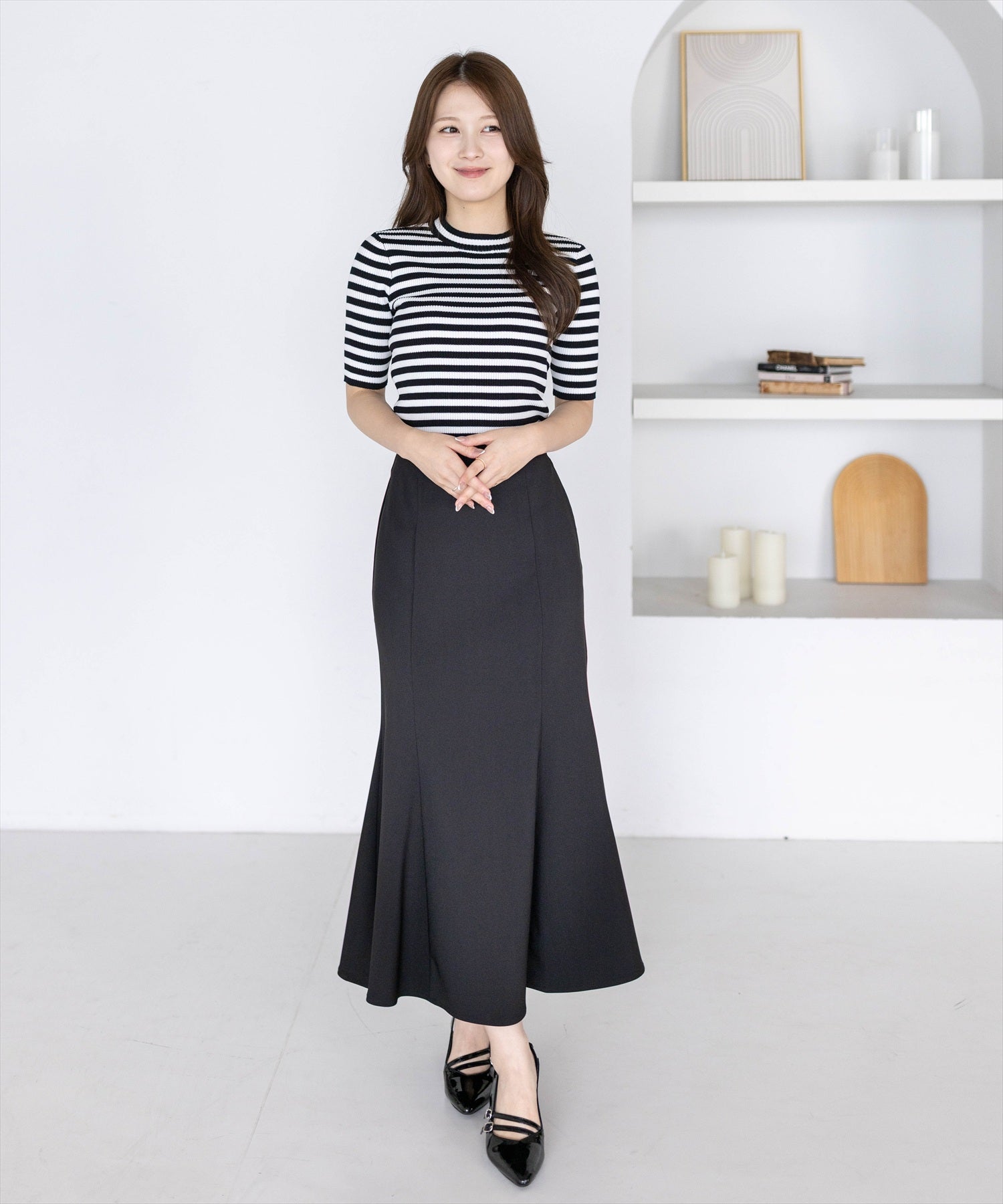 163cm/ブラック×ホワイト着用