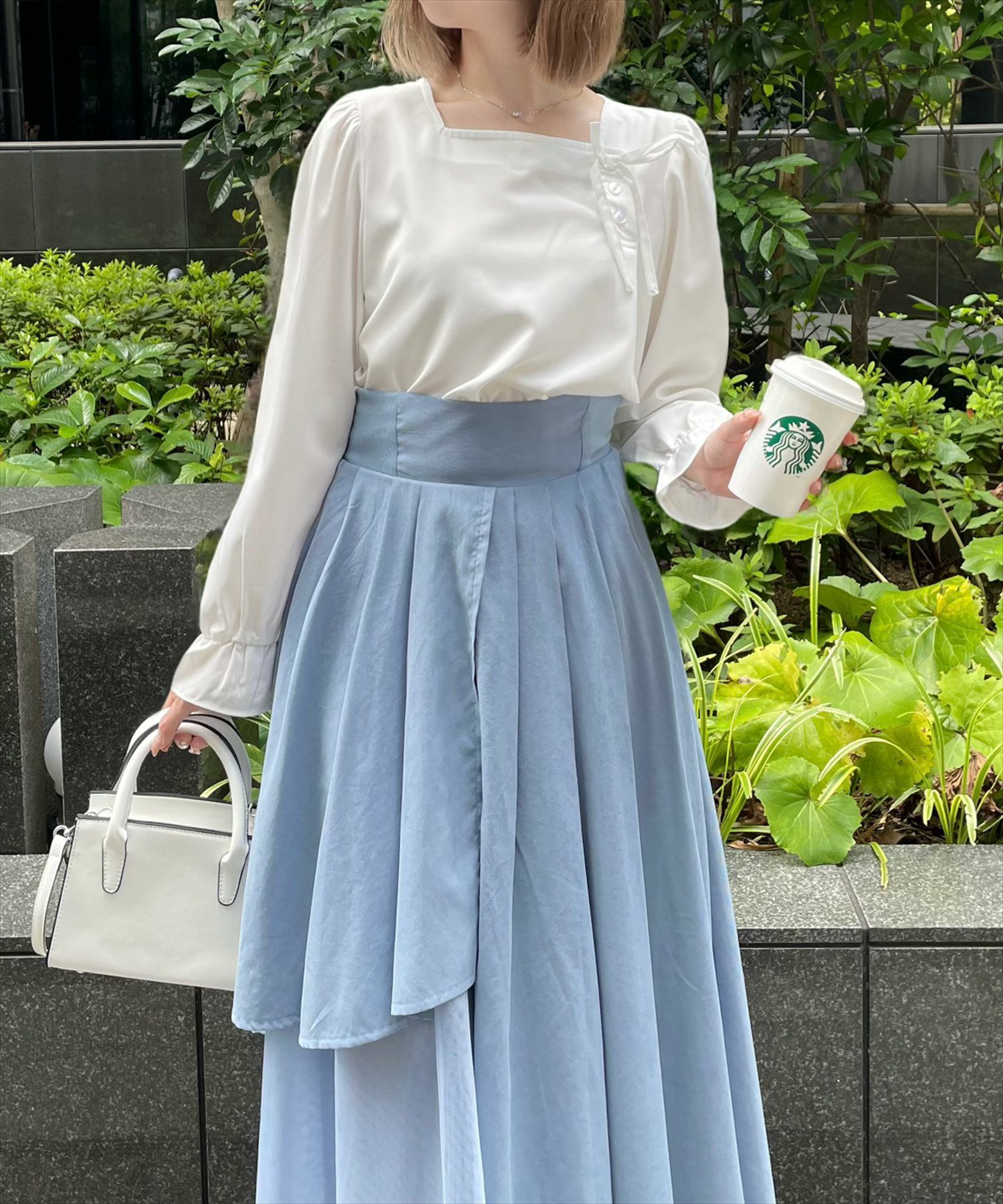 clear 無地柄アソートチュールドッキングアシンメトリースカート