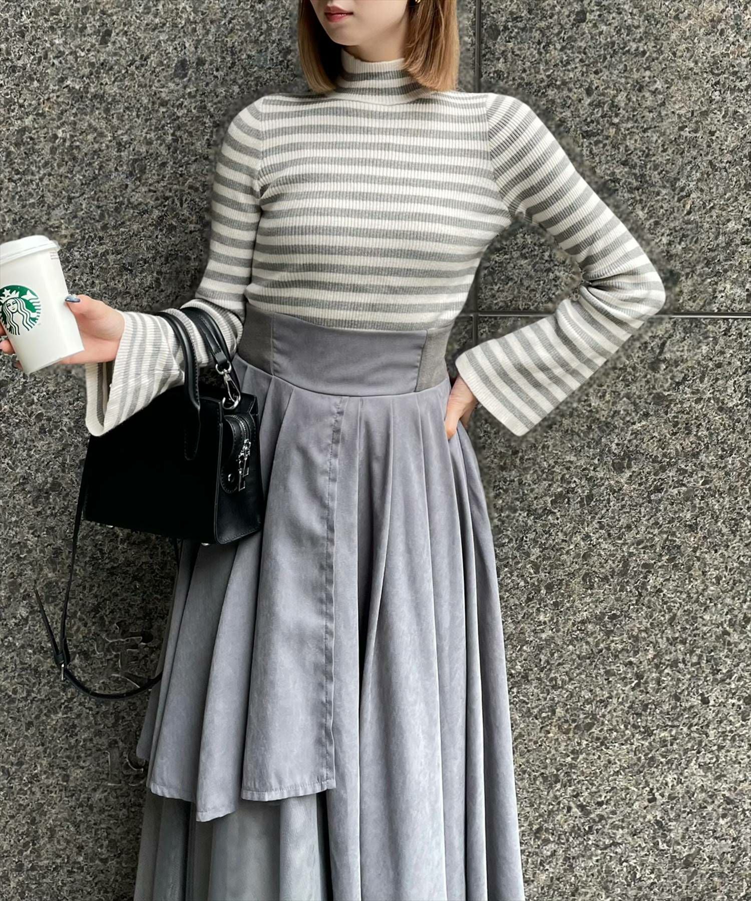 clear 無地柄アソートチュールドッキングアシンメトリースカート