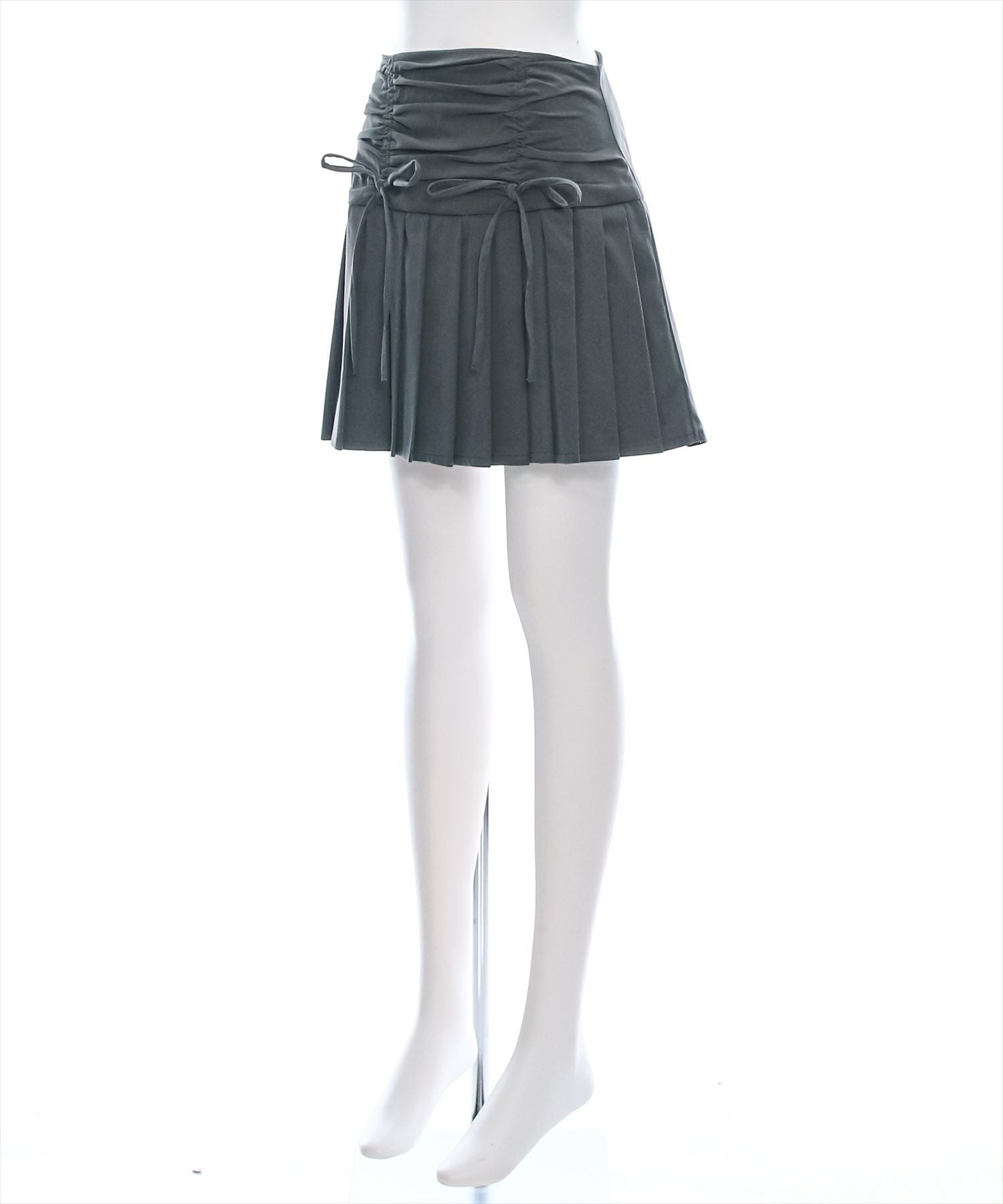 clear インパン付きリボンシャーリング切替プリーツスカート[CL8667