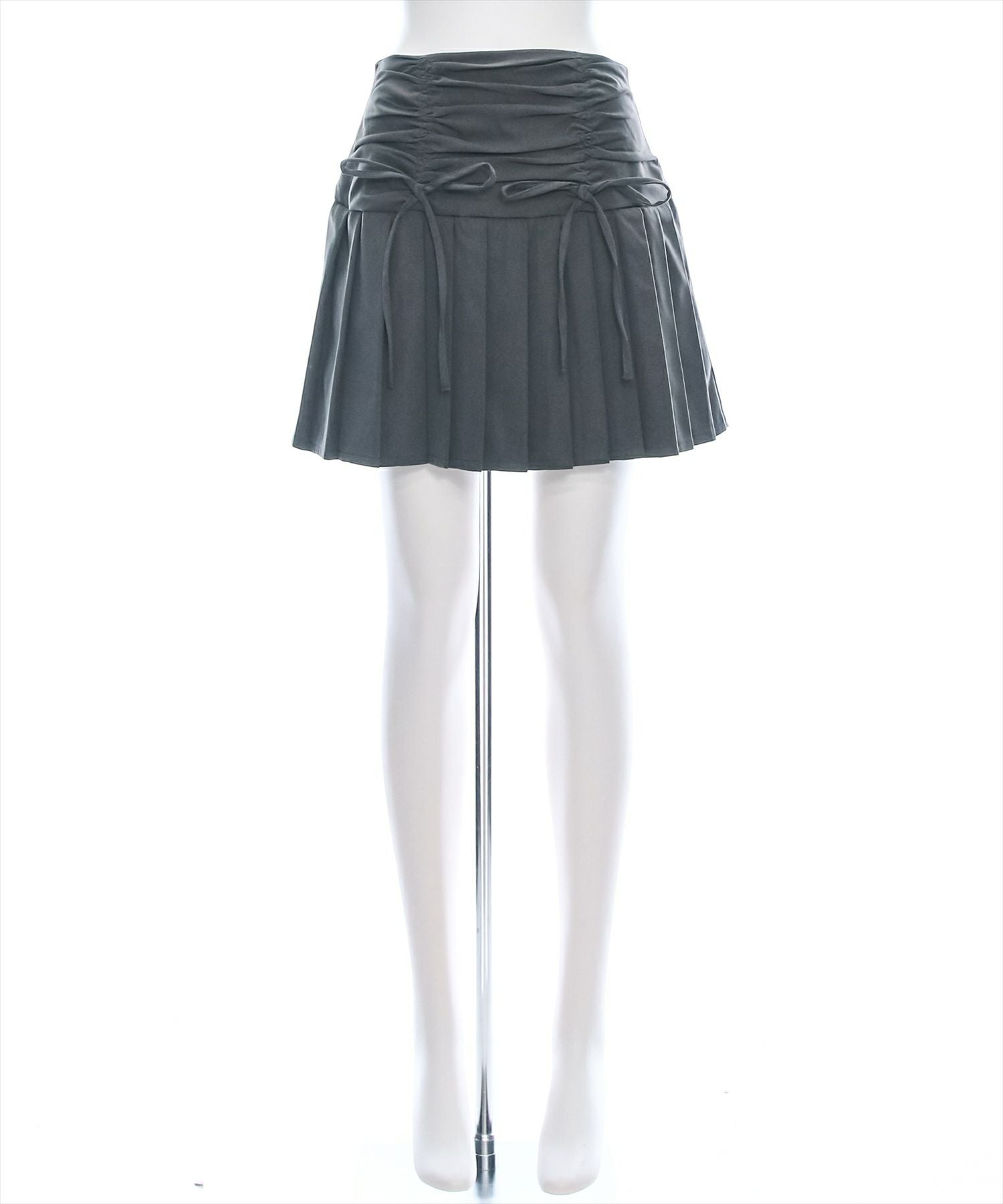 clear インパン付きリボンシャーリング切替プリーツスカート[CL8667