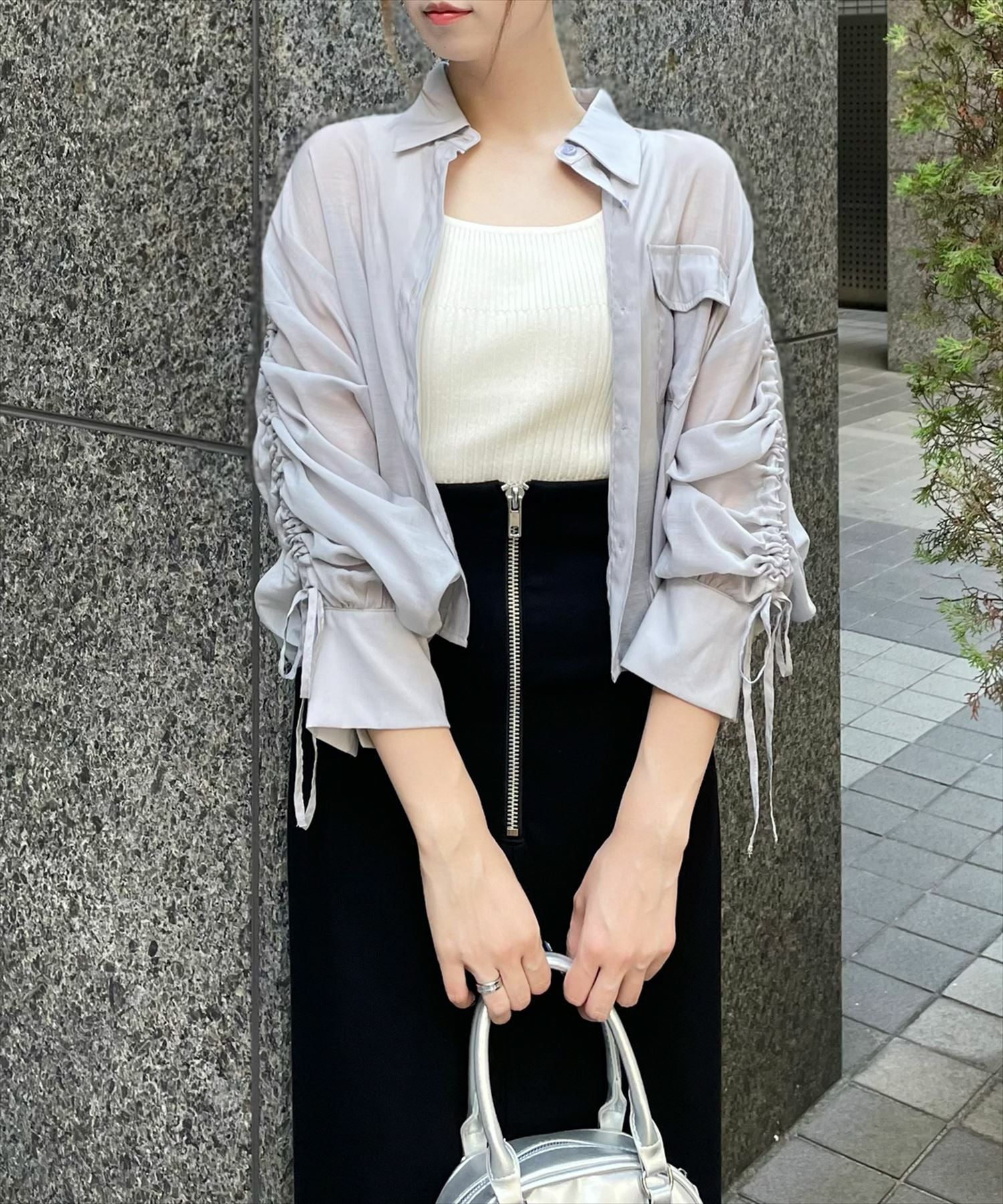 clear 袖シャーリングショートシャツ[CL8654] | レディース