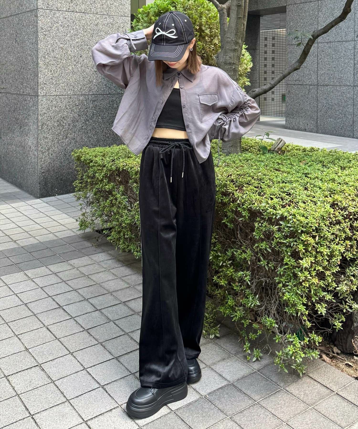 clear 袖シャーリングショートシャツ[CL8654] | レディース
