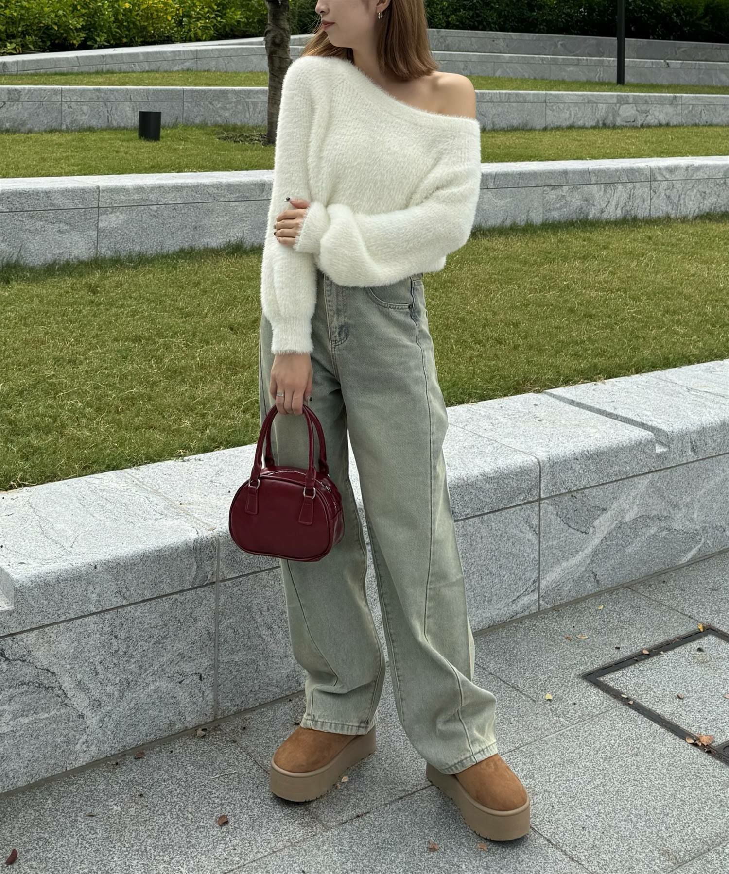 160㎝/ベージュ M着用