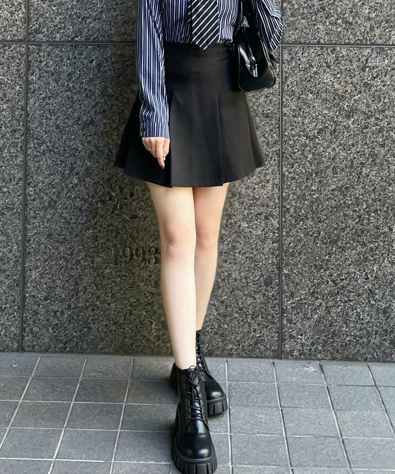 clear インパン付きボックスプリーツミニスカート[CL8668