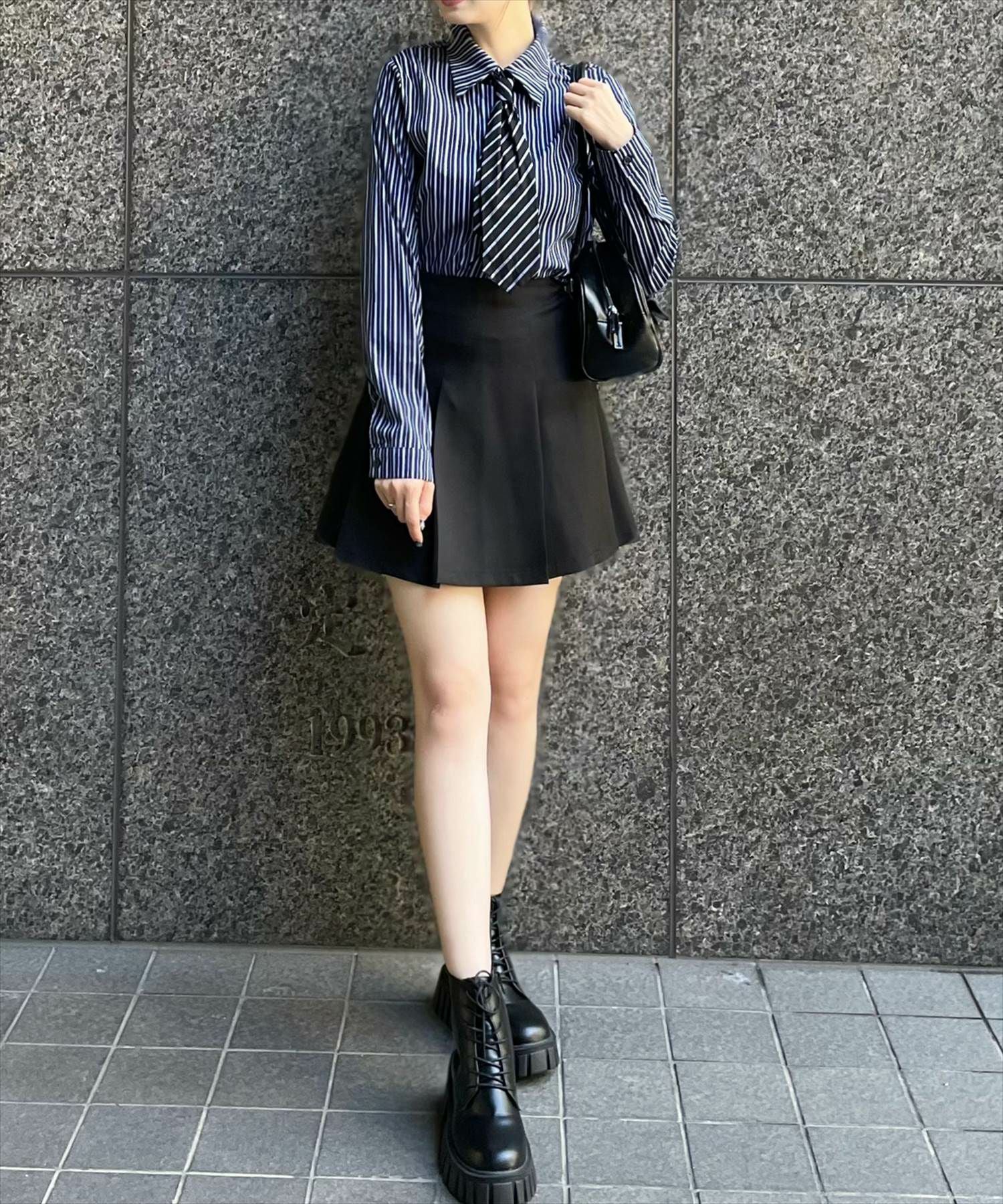 clear インパン付きボックスプリーツミニスカート[CL8668