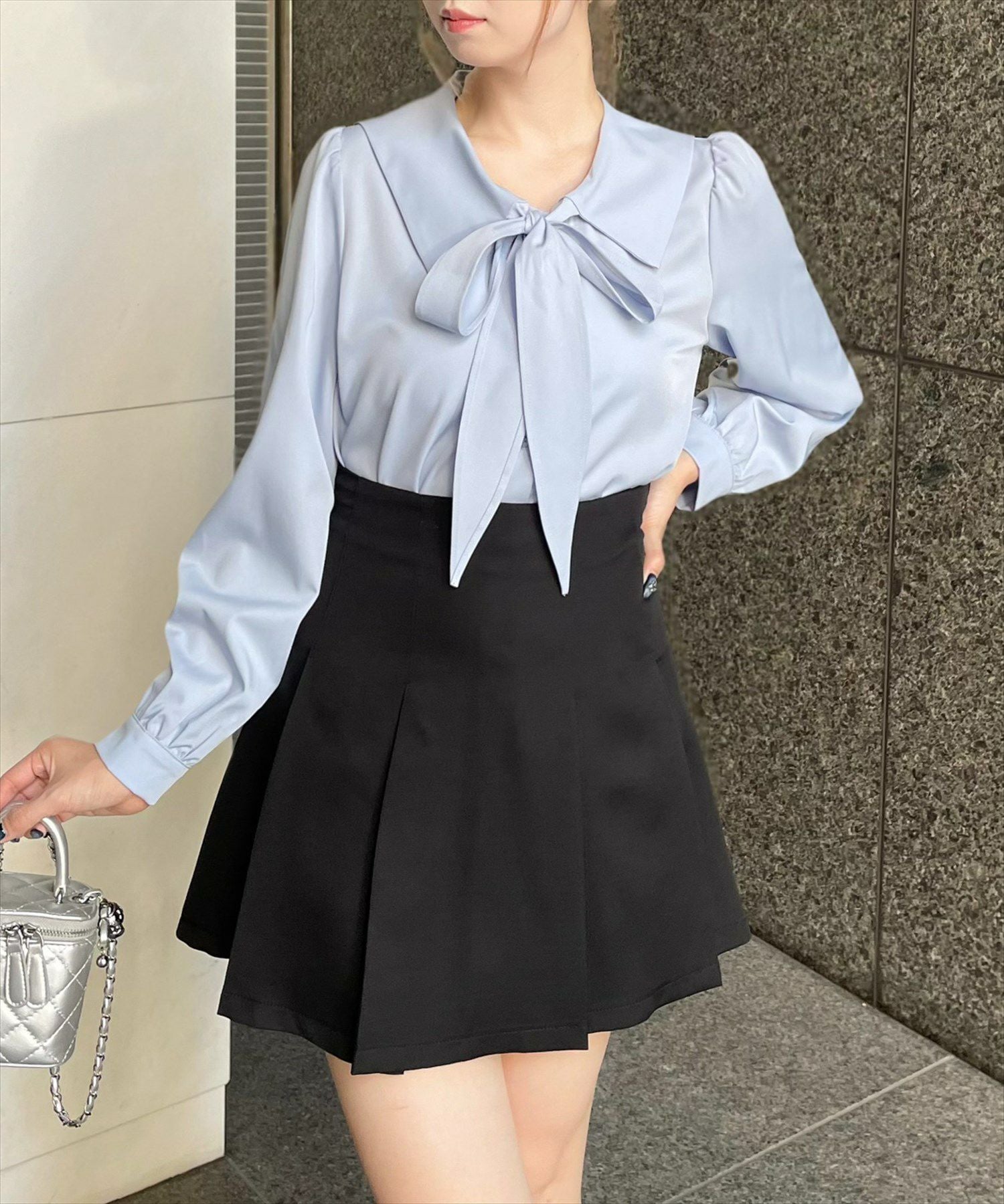 clear インパン付きボックスプリーツミニスカート[CL8668