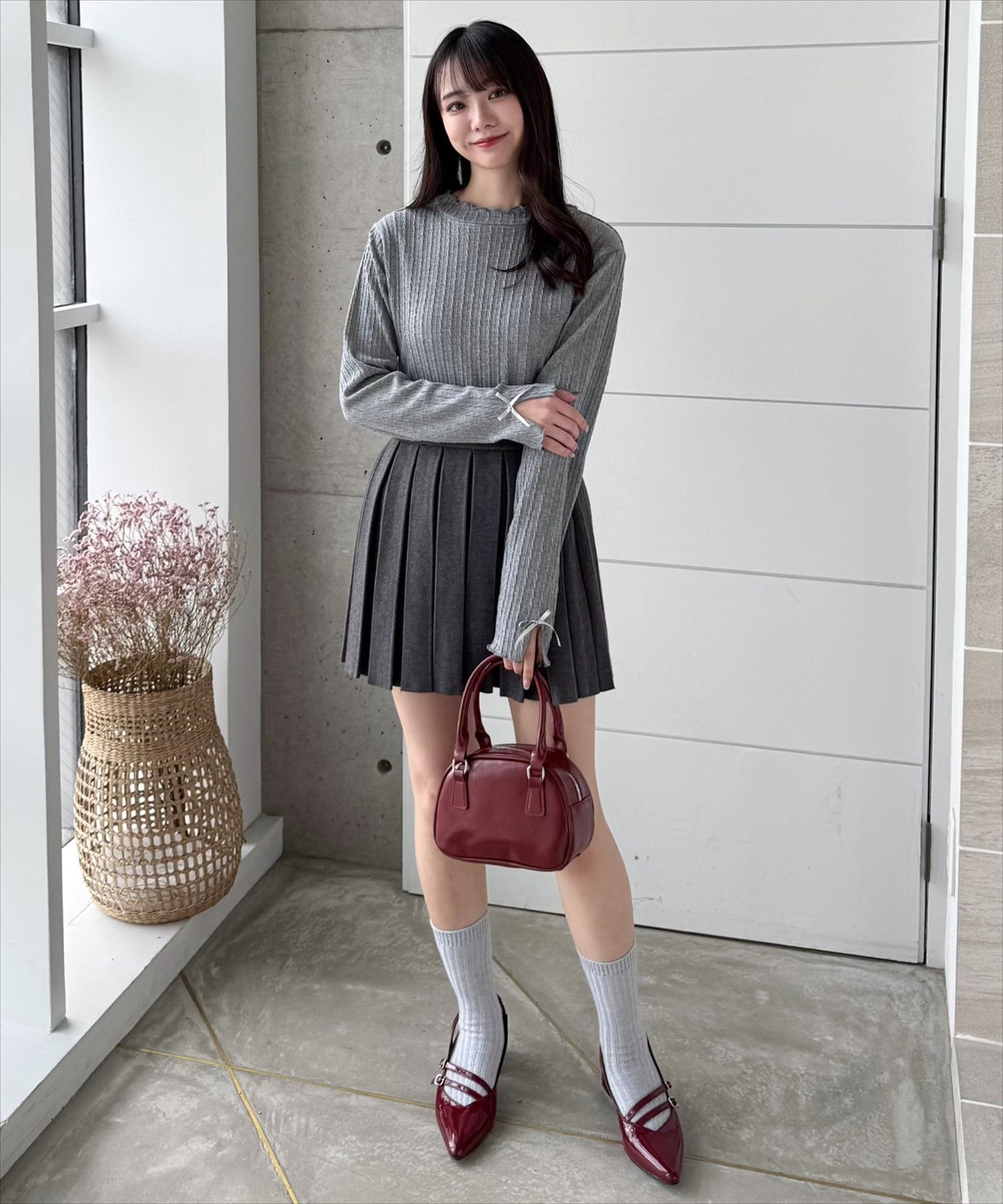 153cm/グレー着用