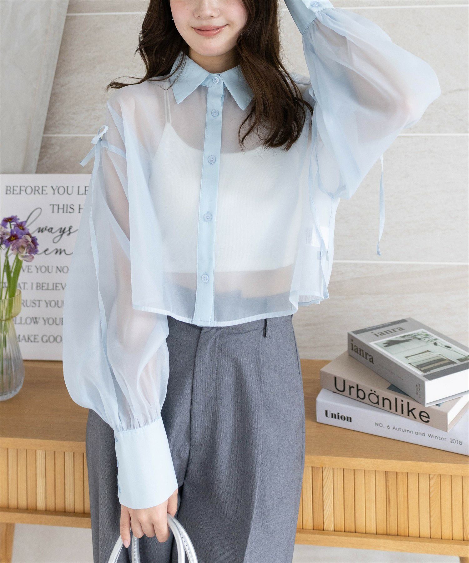 Curensology シアーフライスボクシーTシャツ　ホワイト 裾シアードッキングボクシーTシャツ【洗濯機洗い可】（カットソー