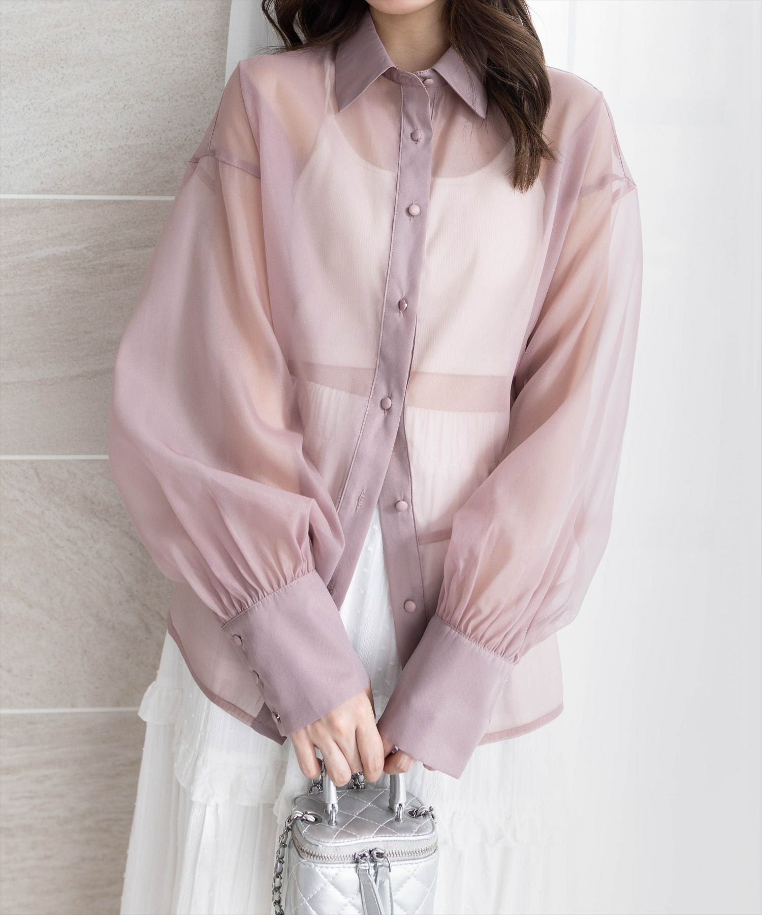 CLEAR BASIC 切替ロングシアーシャツ[CL9108] | レディース