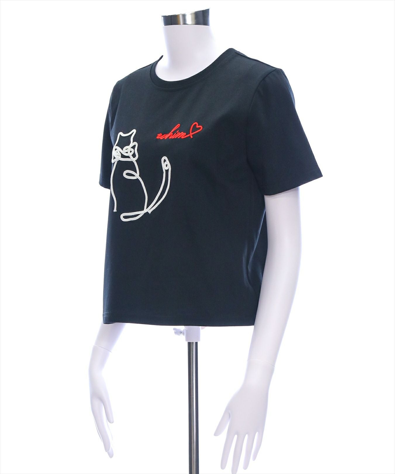 【値下げ中】キヨ猫Tシャツ　ブラック　レディース キヨ 公式 キヨ猫のイラスト Tシャツ ブラック - メルカリ