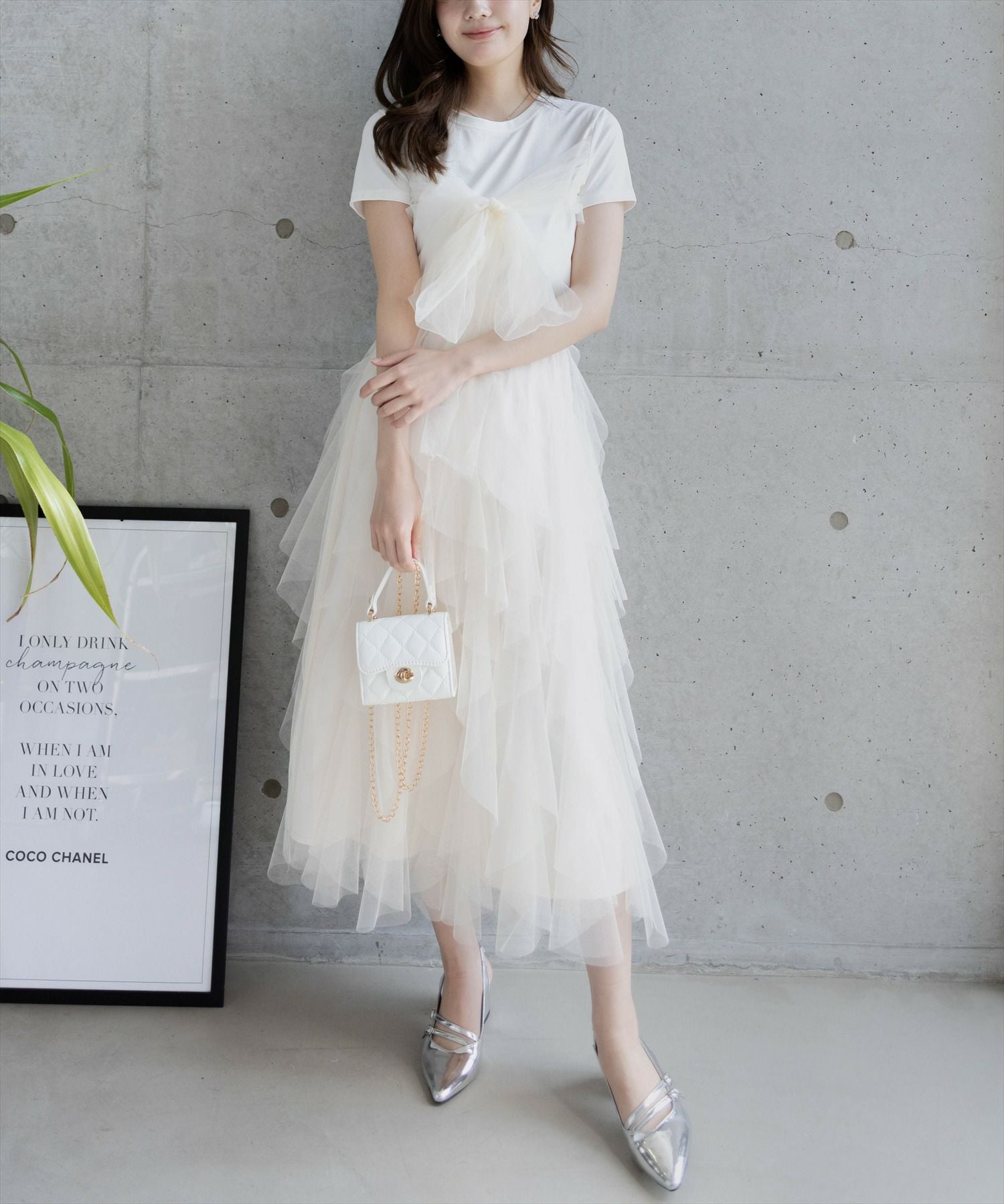 clear 2wayチュールビックリボンTシャツ[CL9127] | レディース