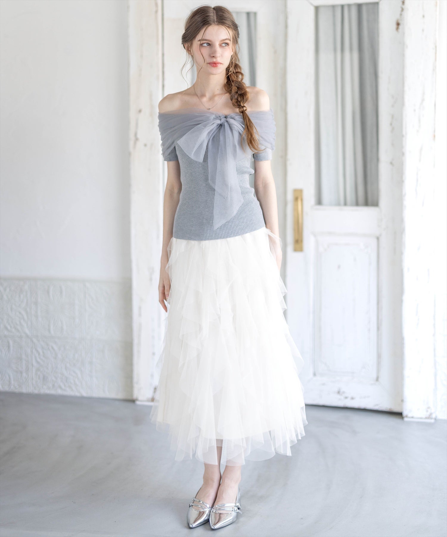 173cm/グレー着用