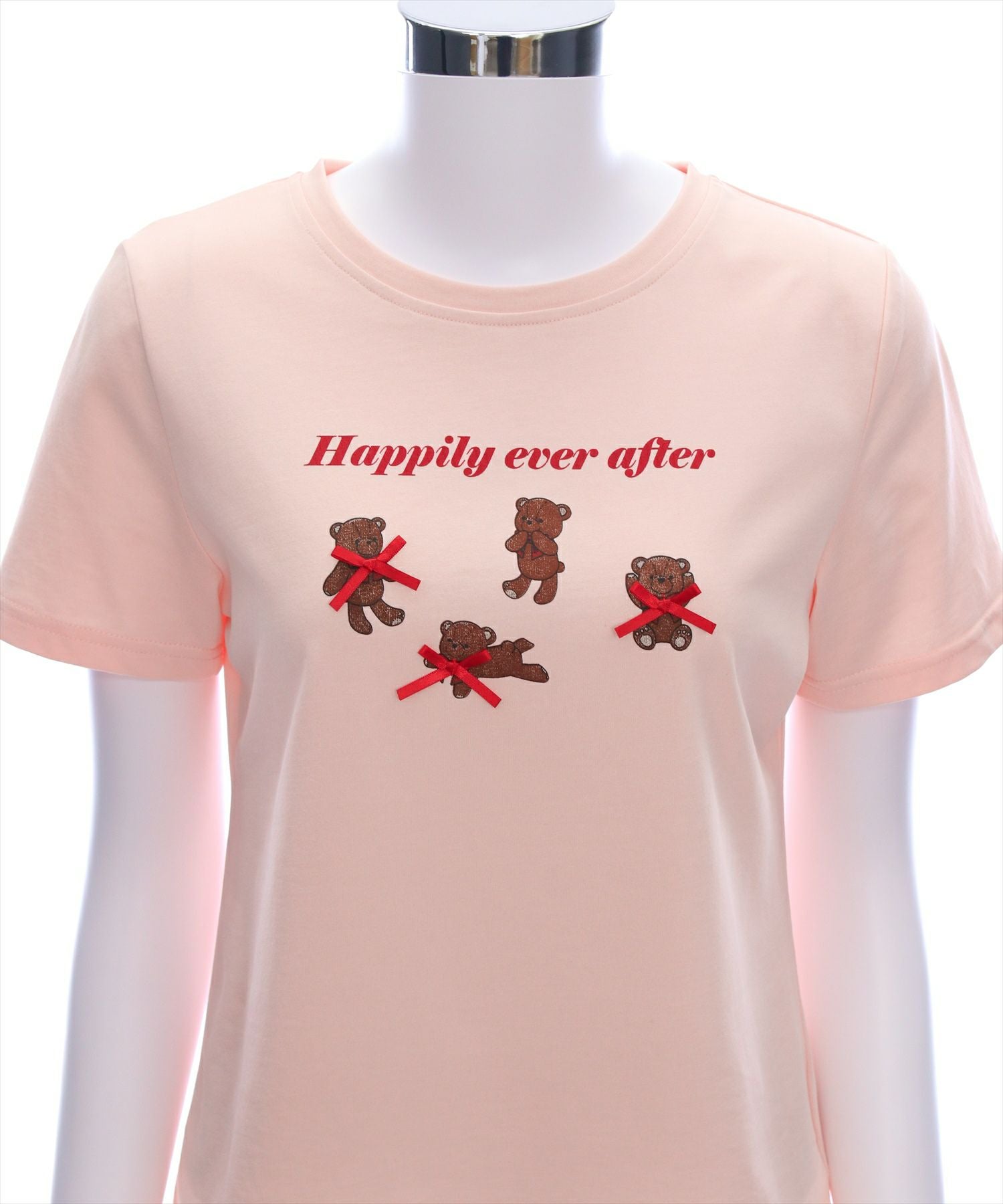 clear クマプリントリボン付きTシャツ[CL9092] | レディース