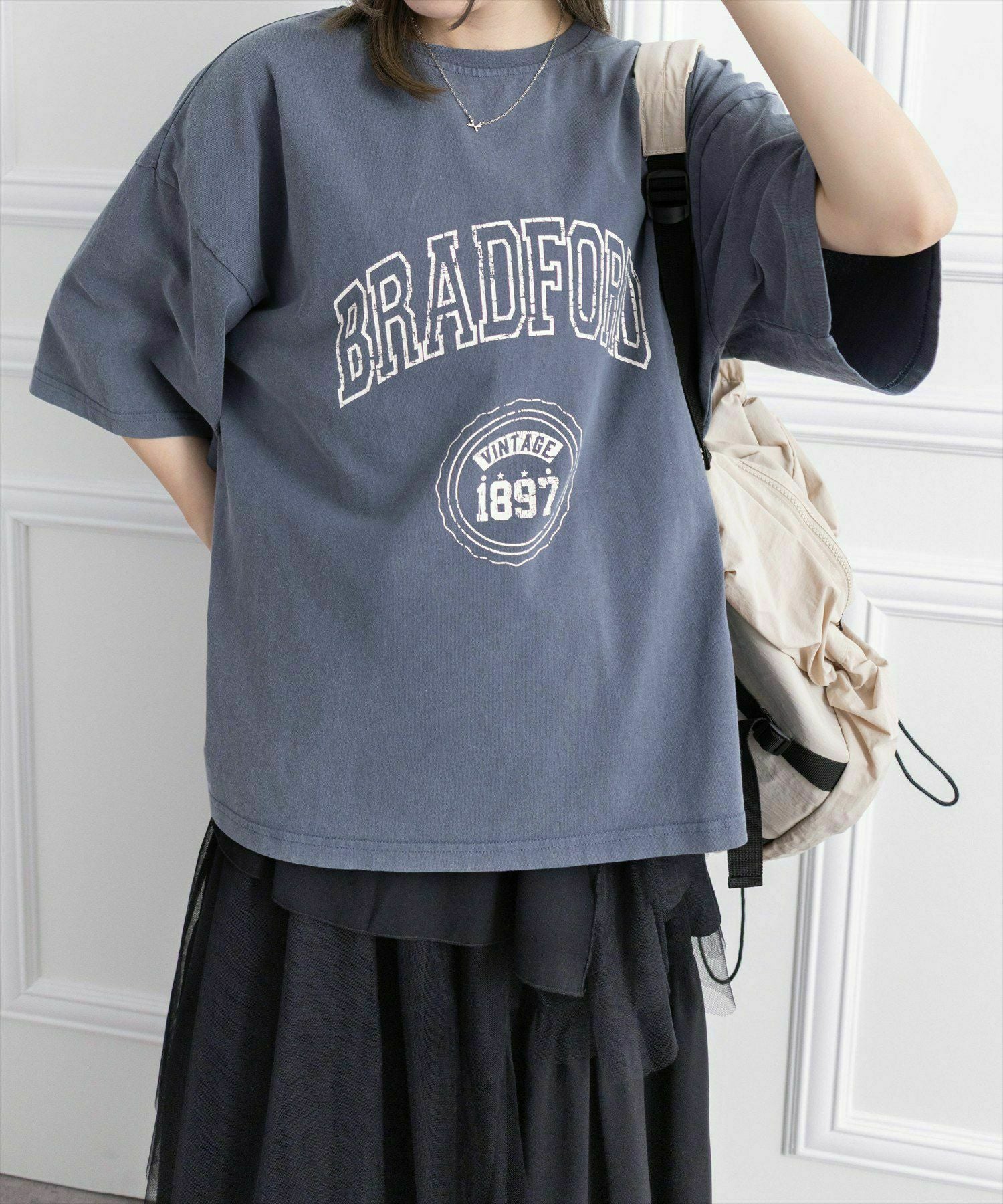 clear オーバーサイズケミカル加工ロゴTシャツ[CL9097] | レディース