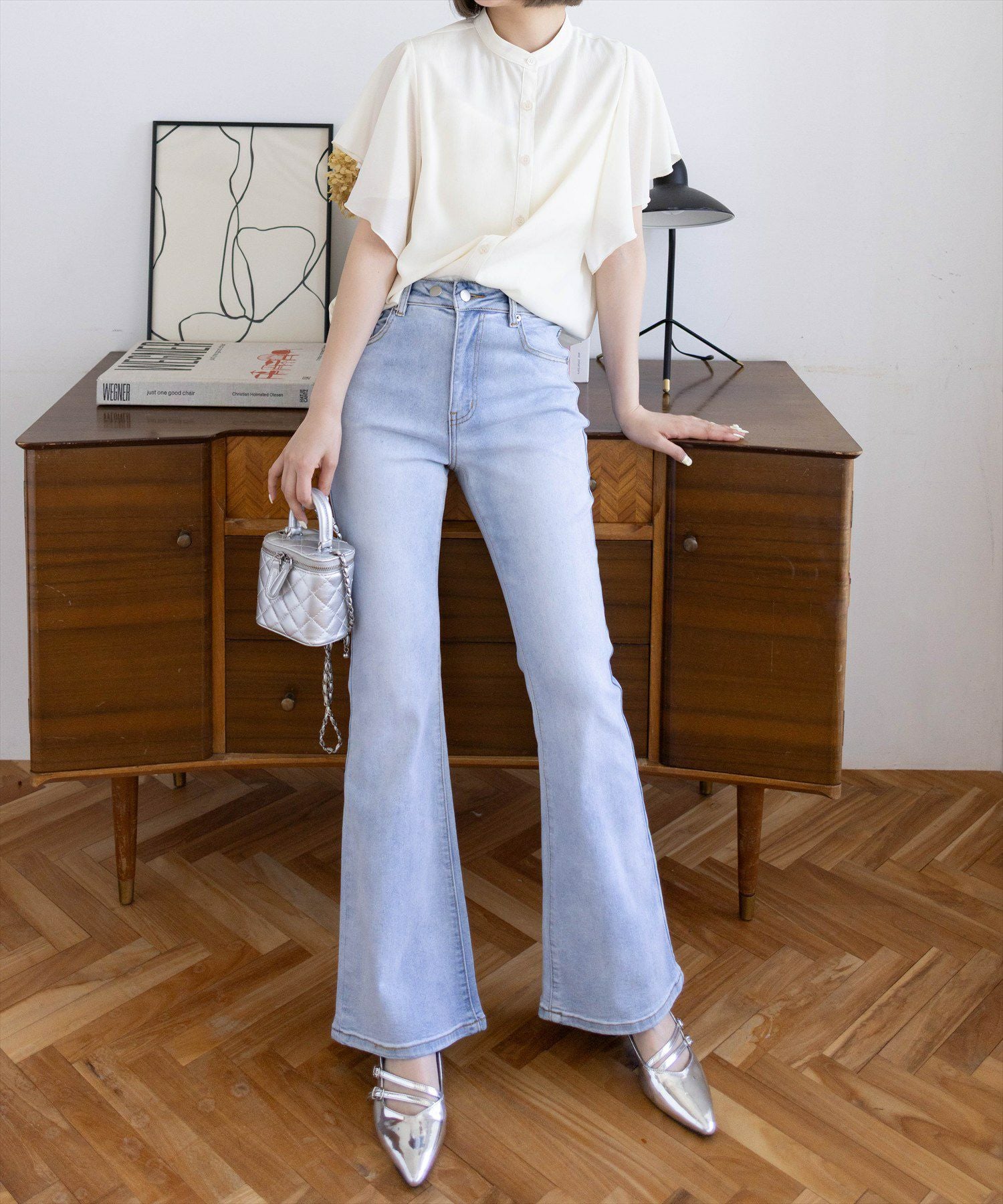 160㎝/アイボリー着用