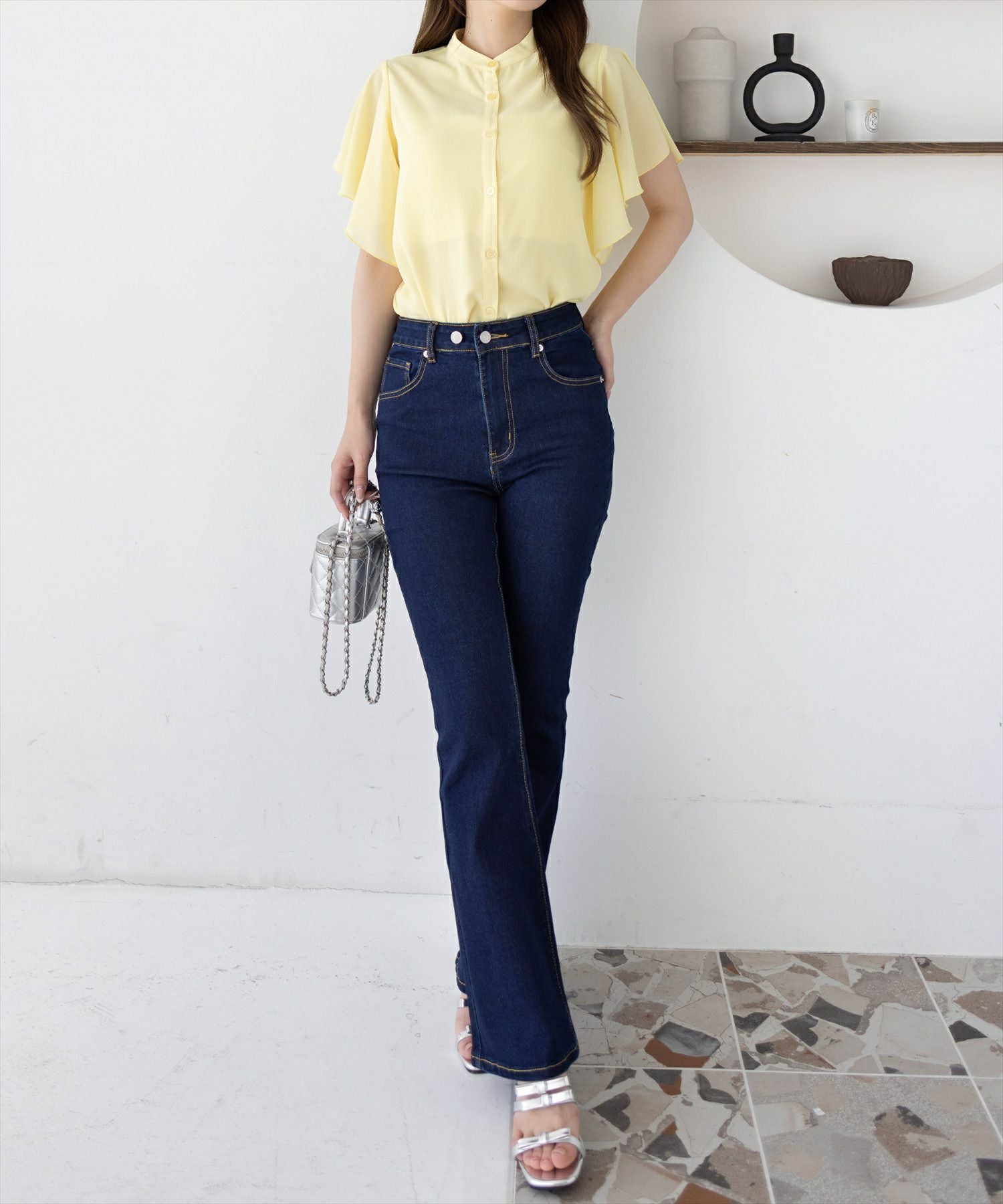 163㎝/イエロー着用