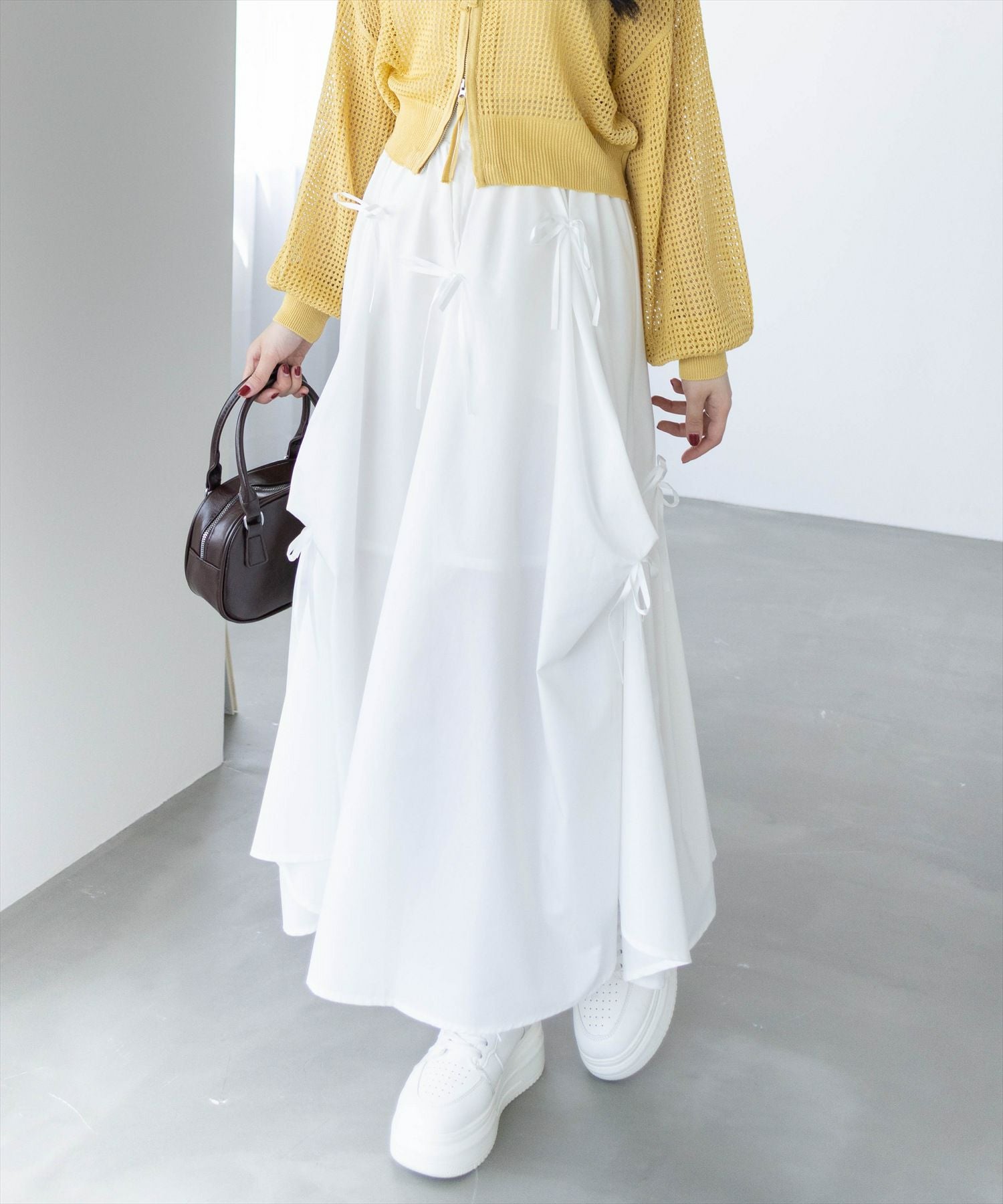 clear タックリボンコットンスカート[CL9296] | レディース