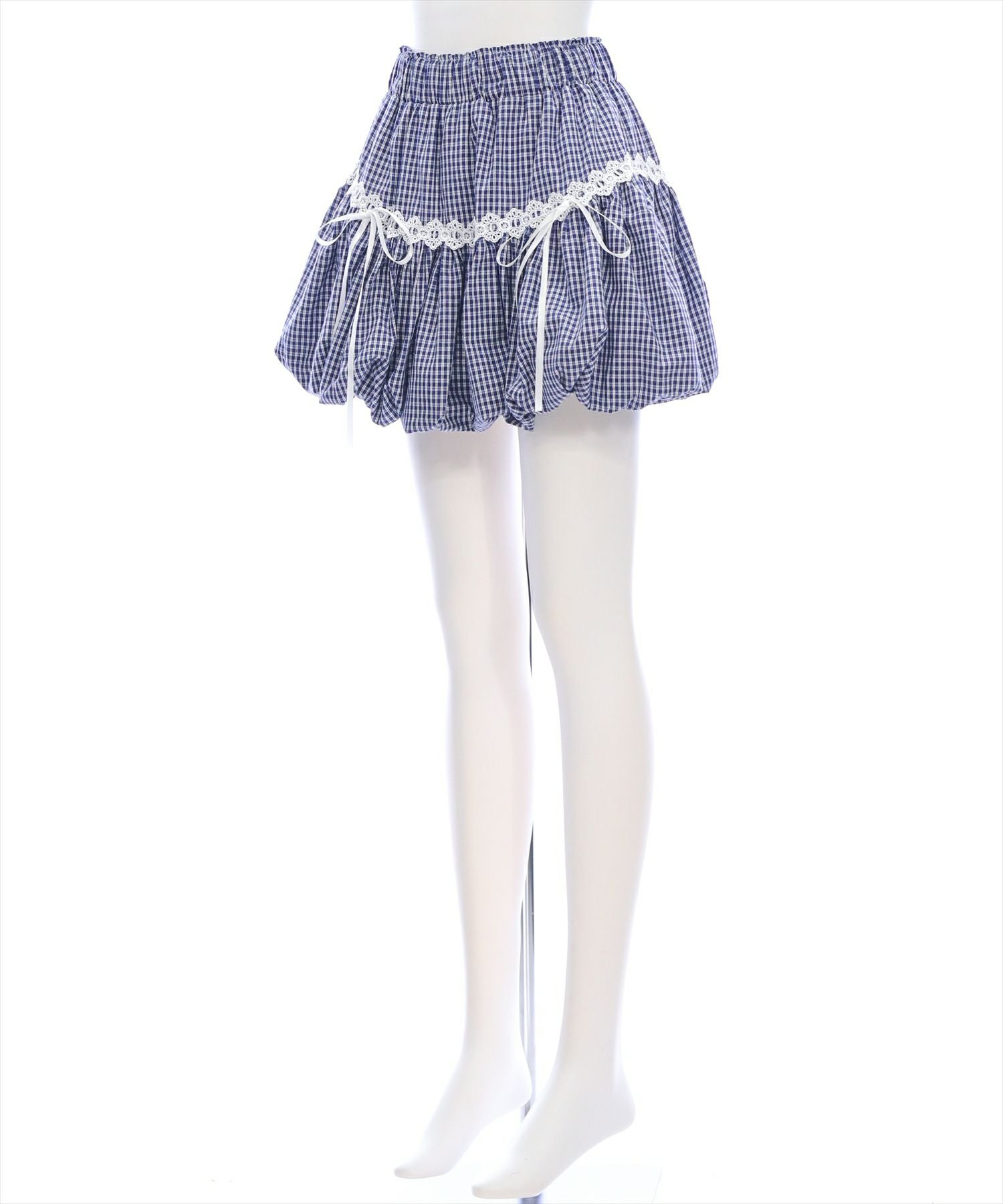 clear チェック柄バルーンミニスカート[CL9345] | レディース