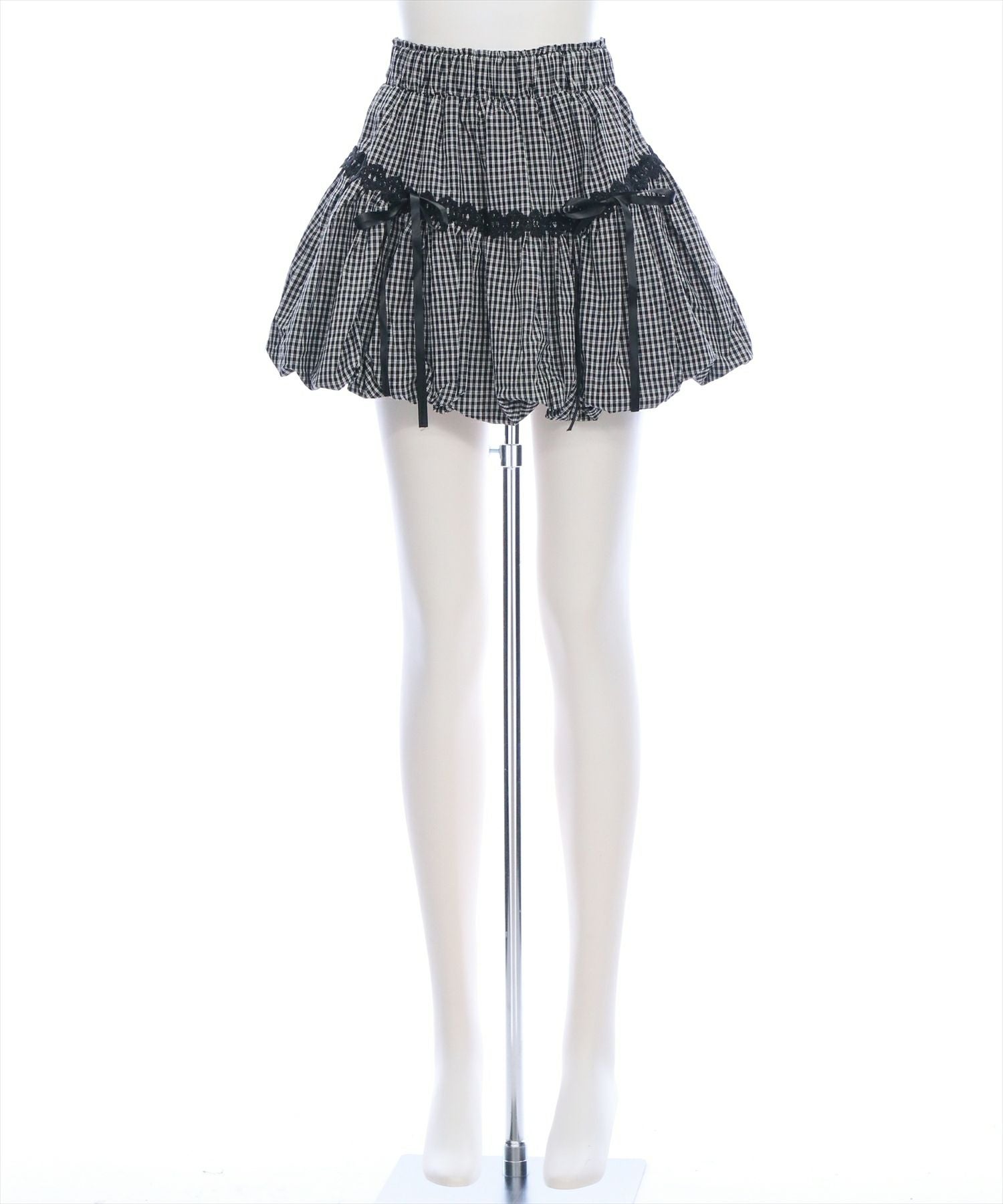 clear チェック柄バルーンミニスカート[CL9345] | レディース