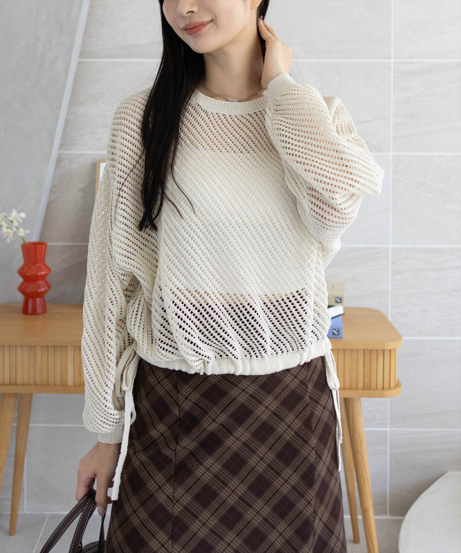 CLEAR BASIC ラメメッシュニットプルオーバー[CL9426] | レディース