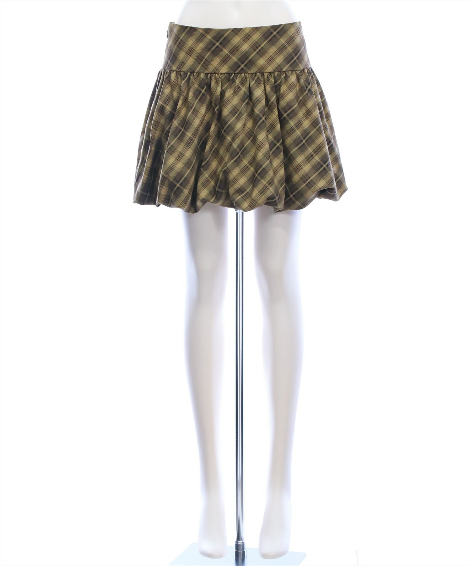 clear チェック柄切替バルーンミニスカート[CL9466] | レディース