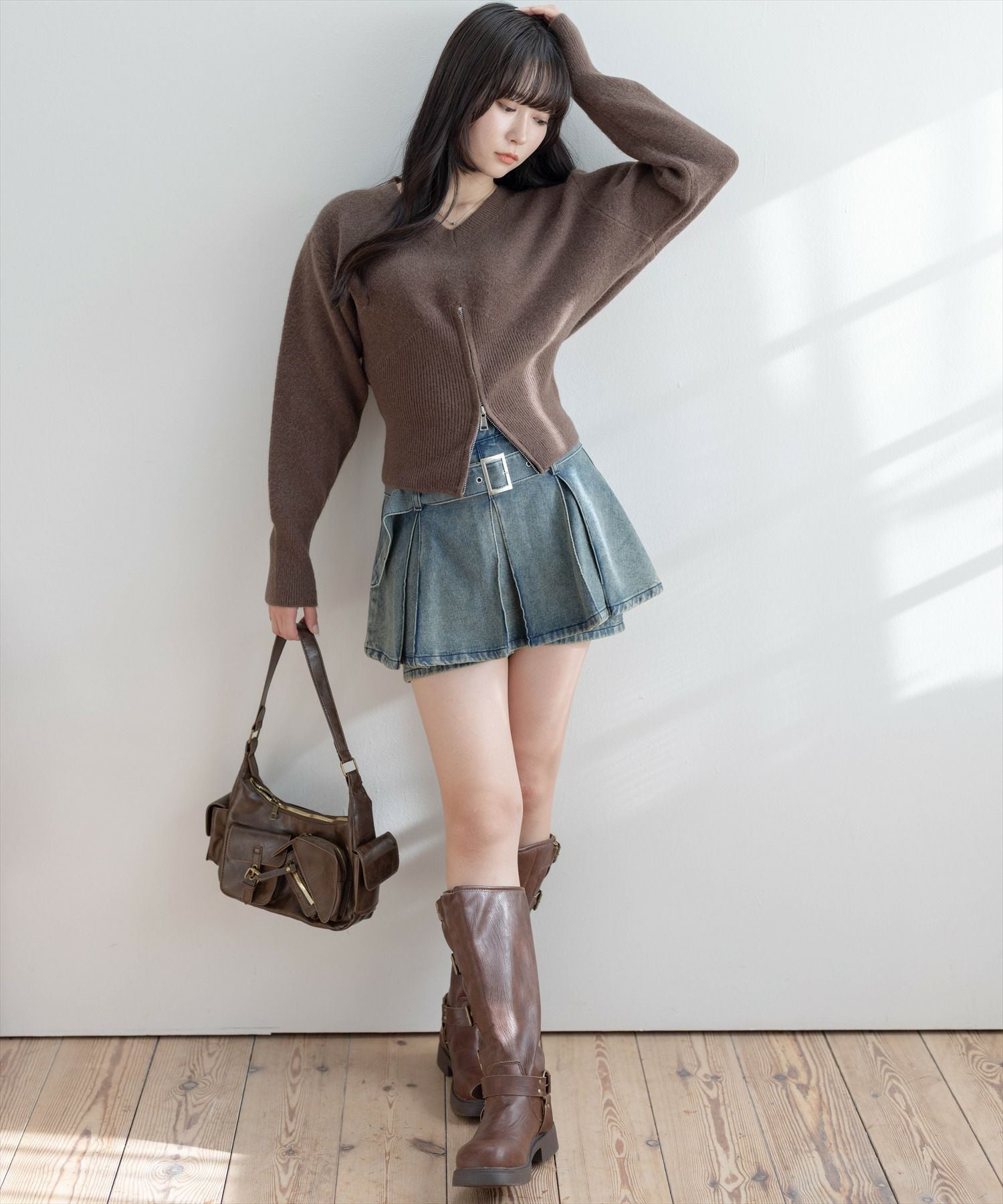 162cm/ブラウン着用