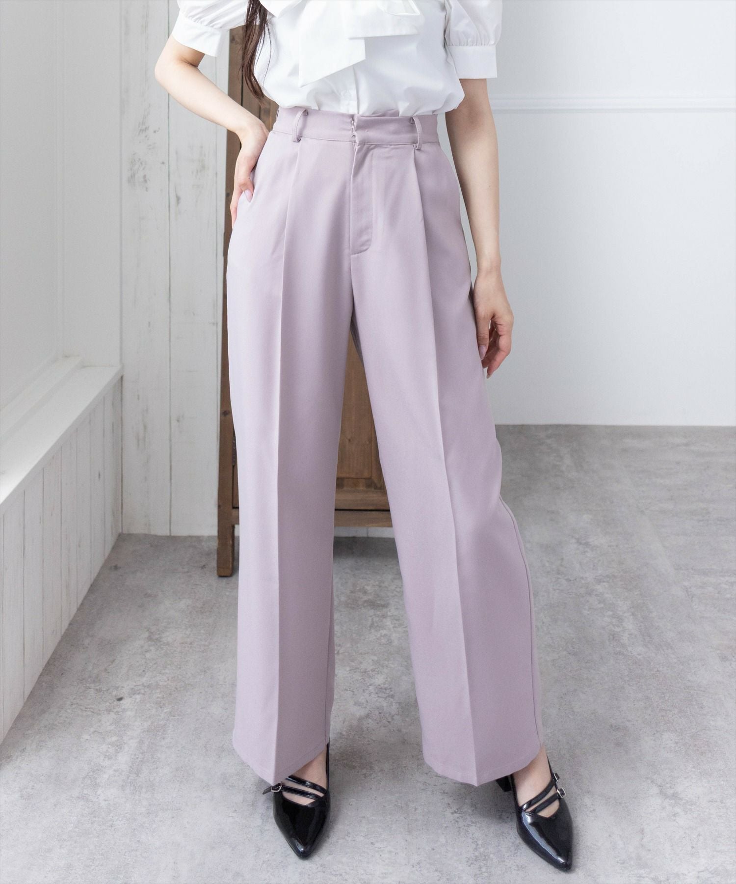 clear≪再入荷≫ワンタックストレートパンツ(セット可)[CL8002