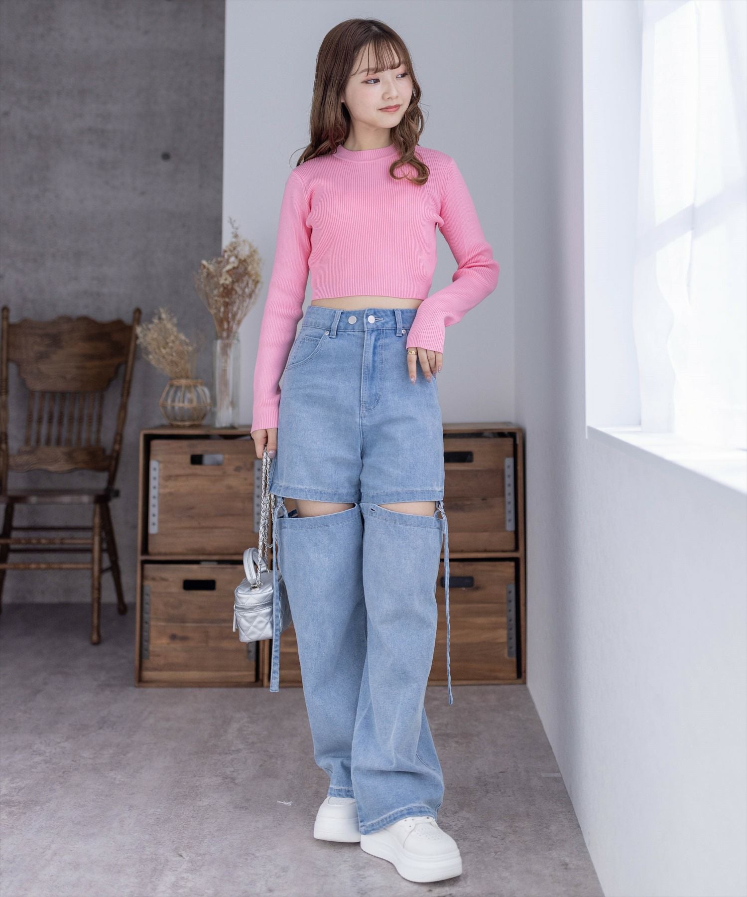 158cm/ピンク着用