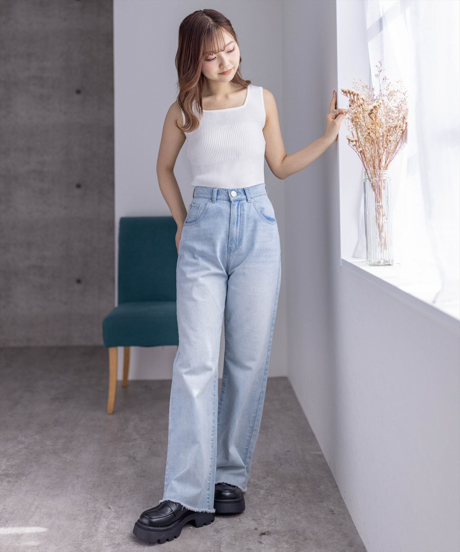 158cm/オフホワイト着用