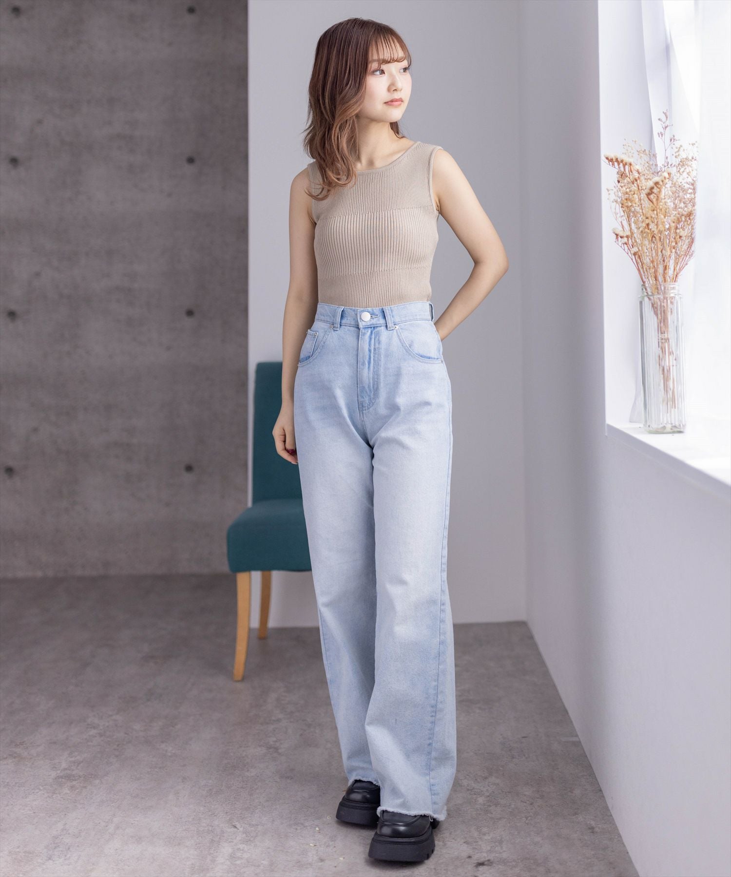 158cm/グレージュ着用