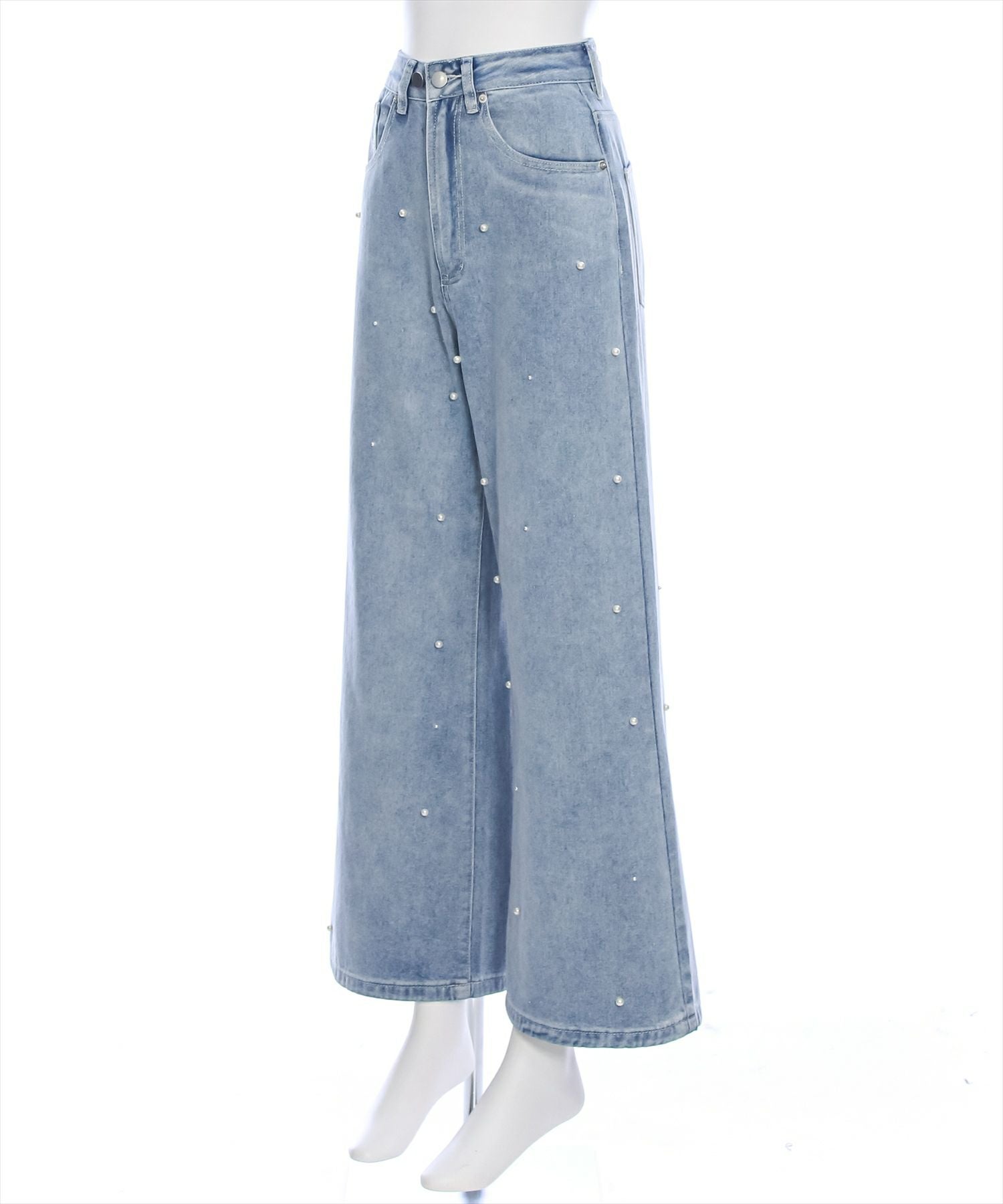 clear パールワイドデニムパンツ[CL8534] | レディースファッション