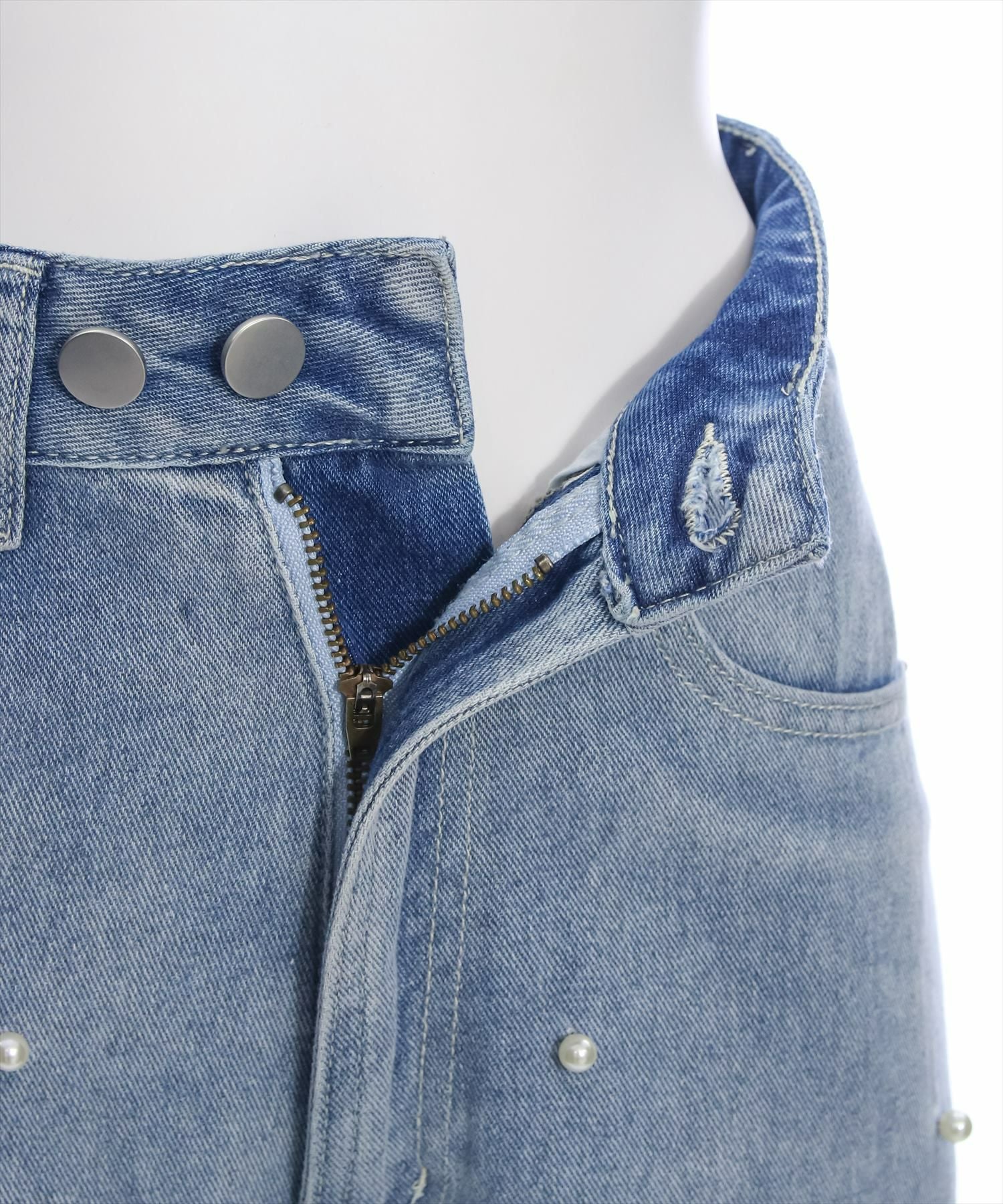 clear パールワイドデニムパンツ[CL8534] | レディースファッション