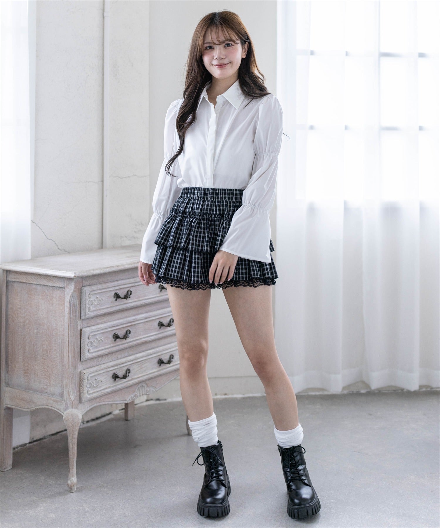 161cm/オフホワイト着用