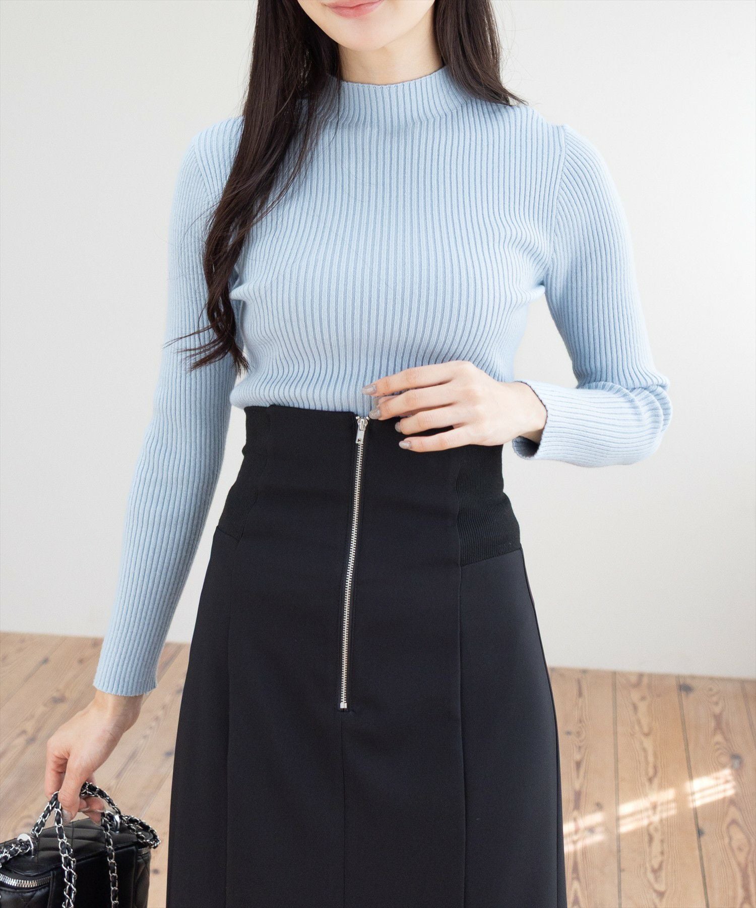 clear≪再入荷≫ハイゲージハイネックニットトップス[CL8388