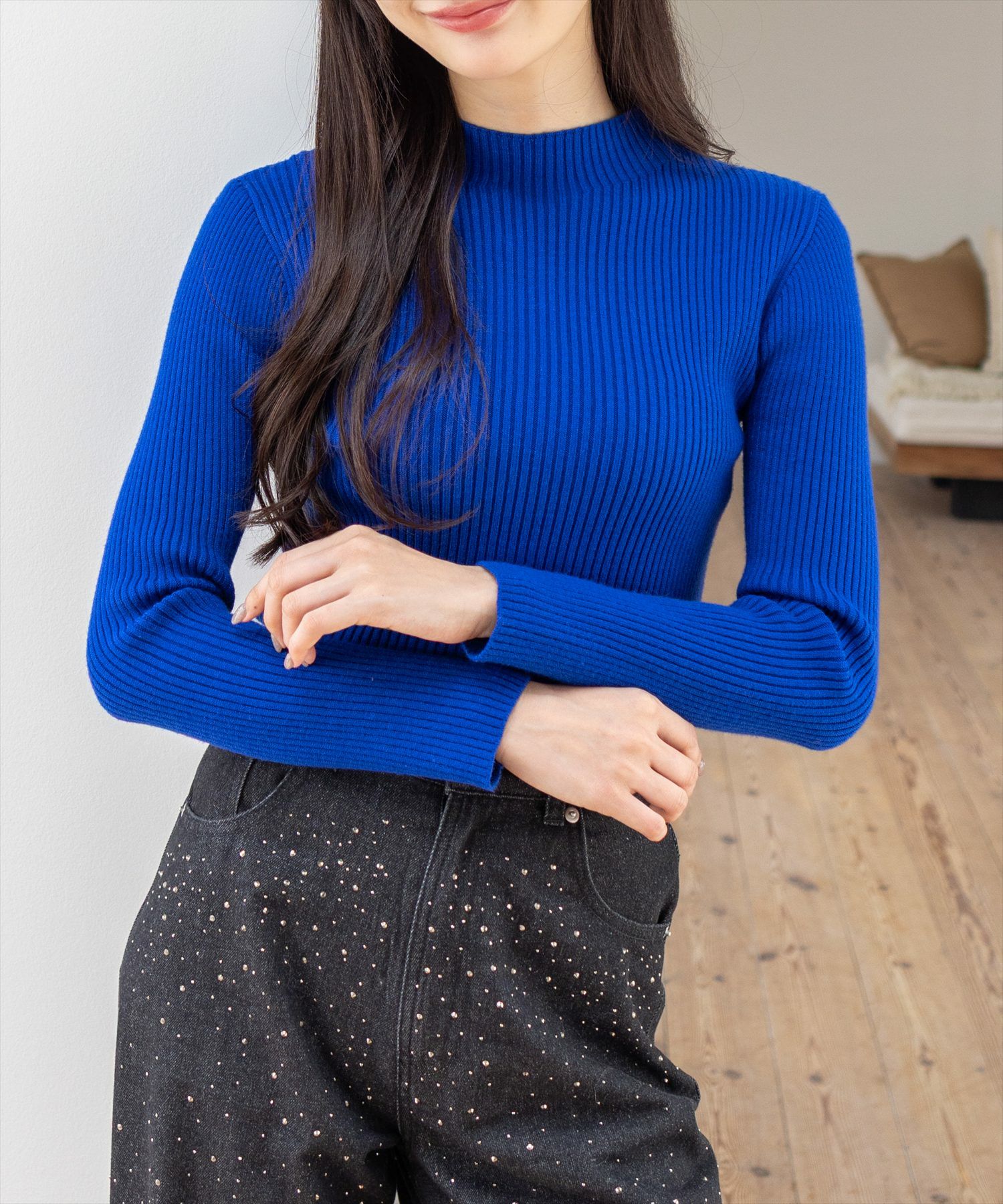 clear≪再入荷≫ハイゲージハイネックニットトップス[CL8388