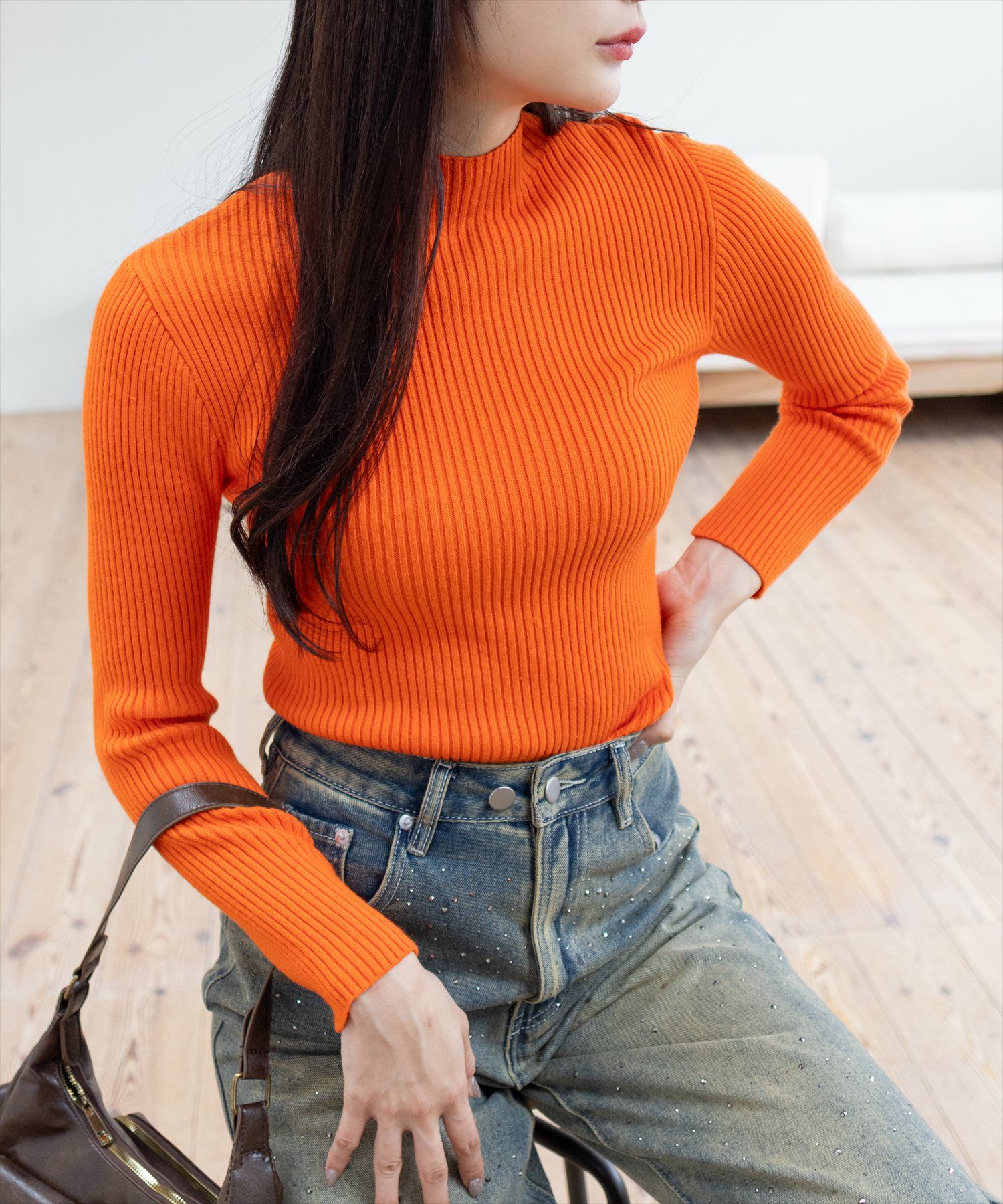 clear≪再入荷≫ハイゲージハイネックニットトップス[CL8388