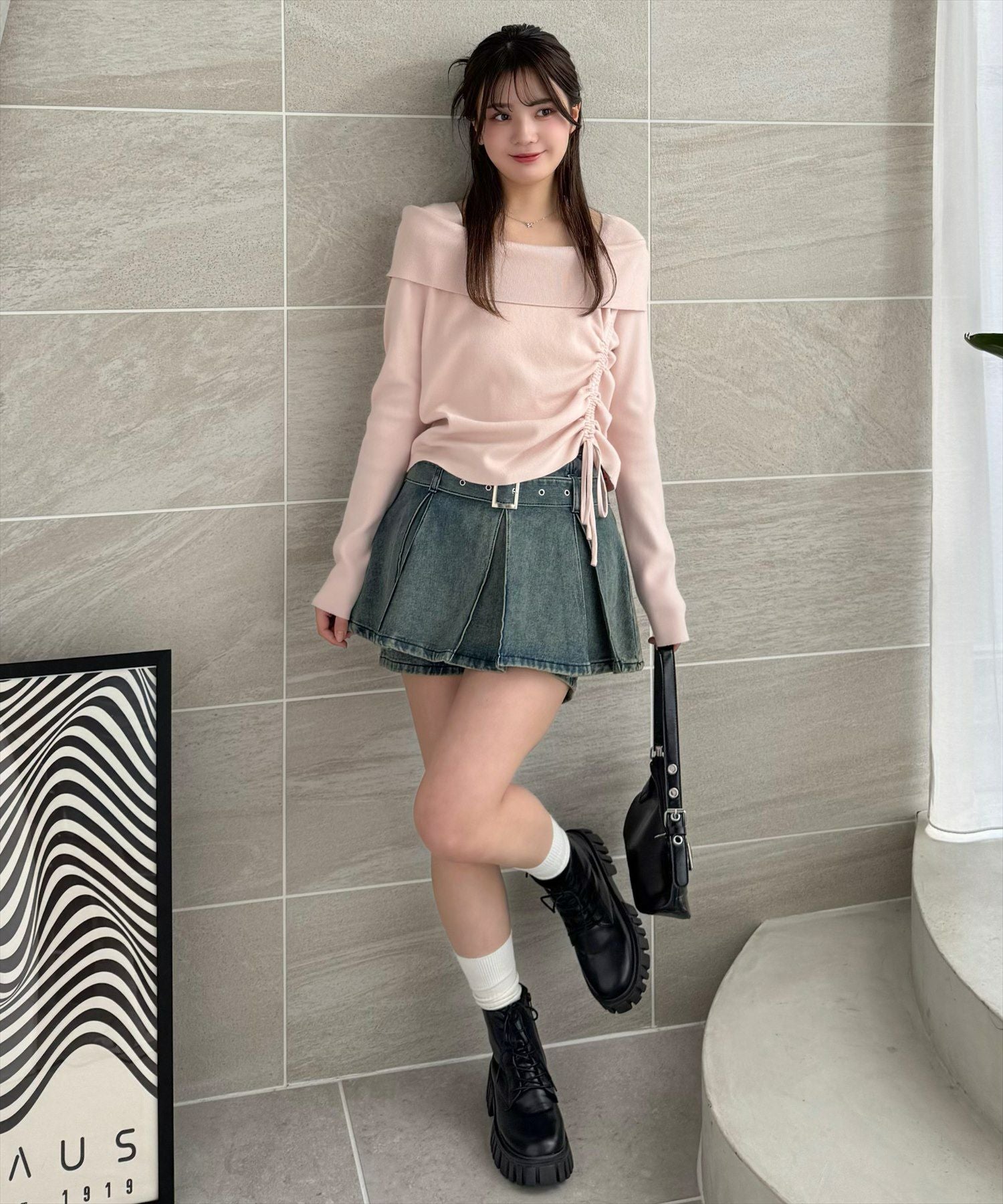 161cm/ピンク着用