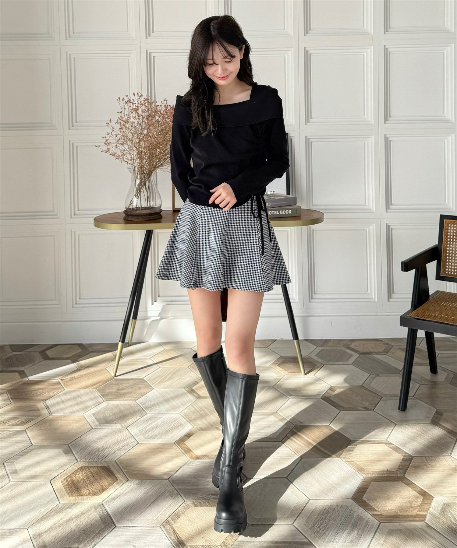 161cm/ブラック着用