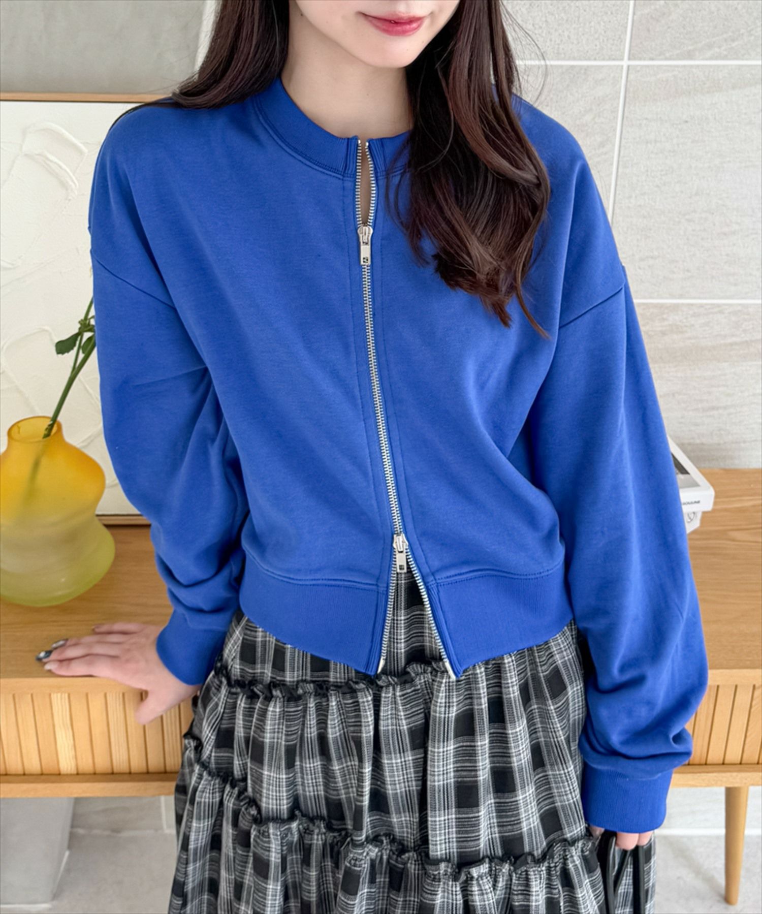 d.i.a トップス Fluffy Layered Zip Top｜レイヤードジップトップ – MARTE