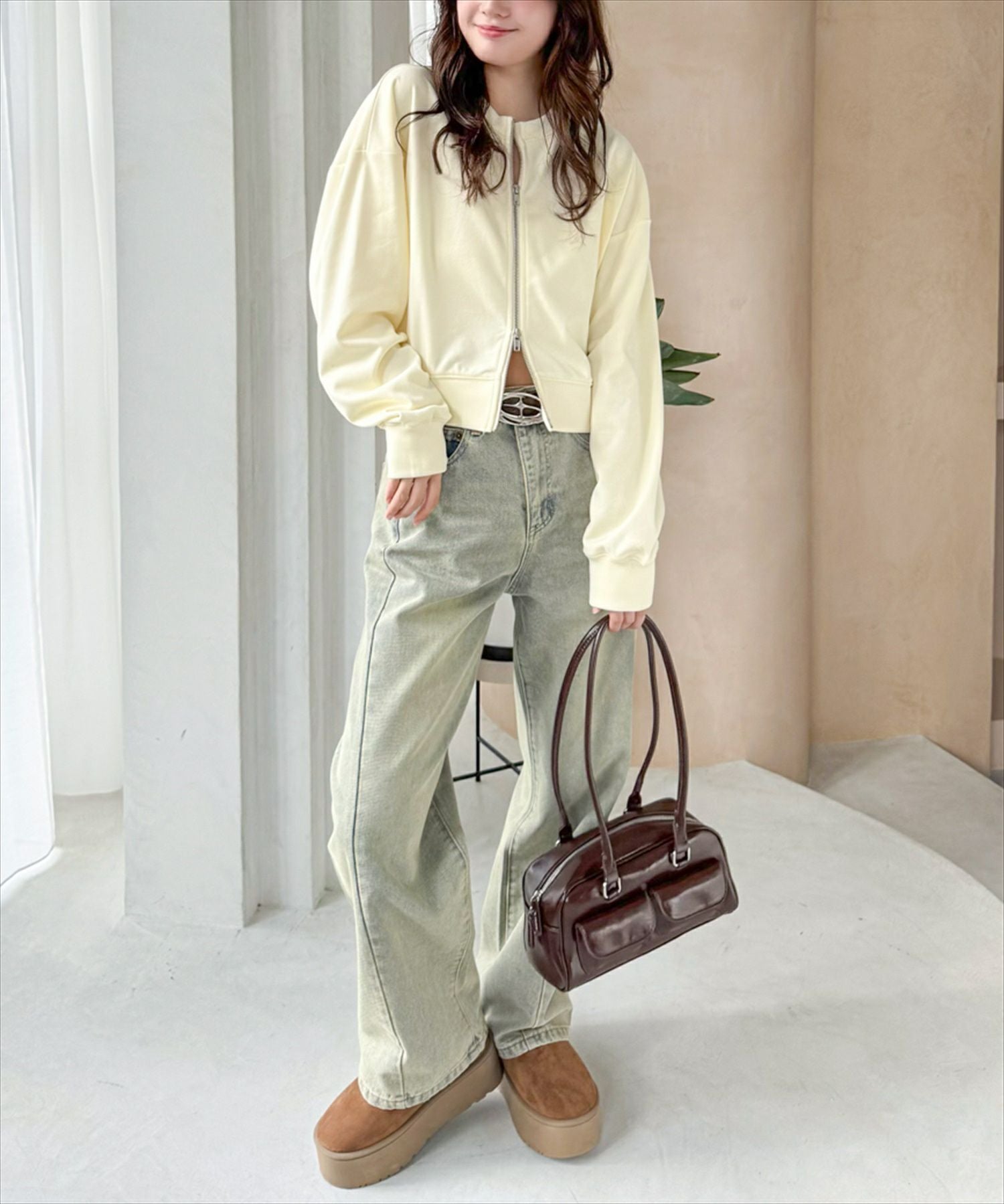 d.i.a トップス Fluffy Layered Zip Top｜レイヤードジップトップ – MARTE