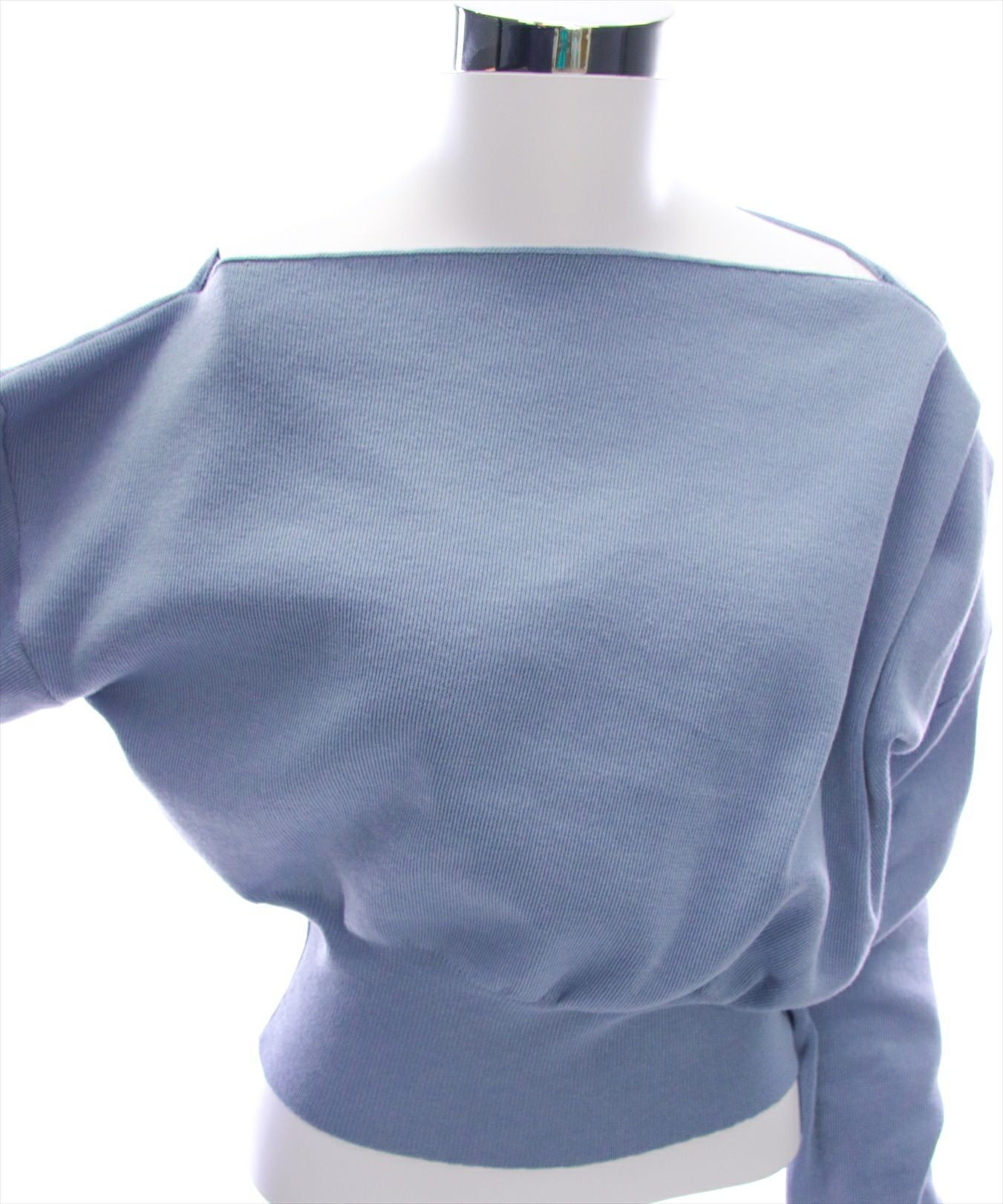 CLEAR BASIC ワンポイント刺繍ワンショル2wayニットトップス[CL9061